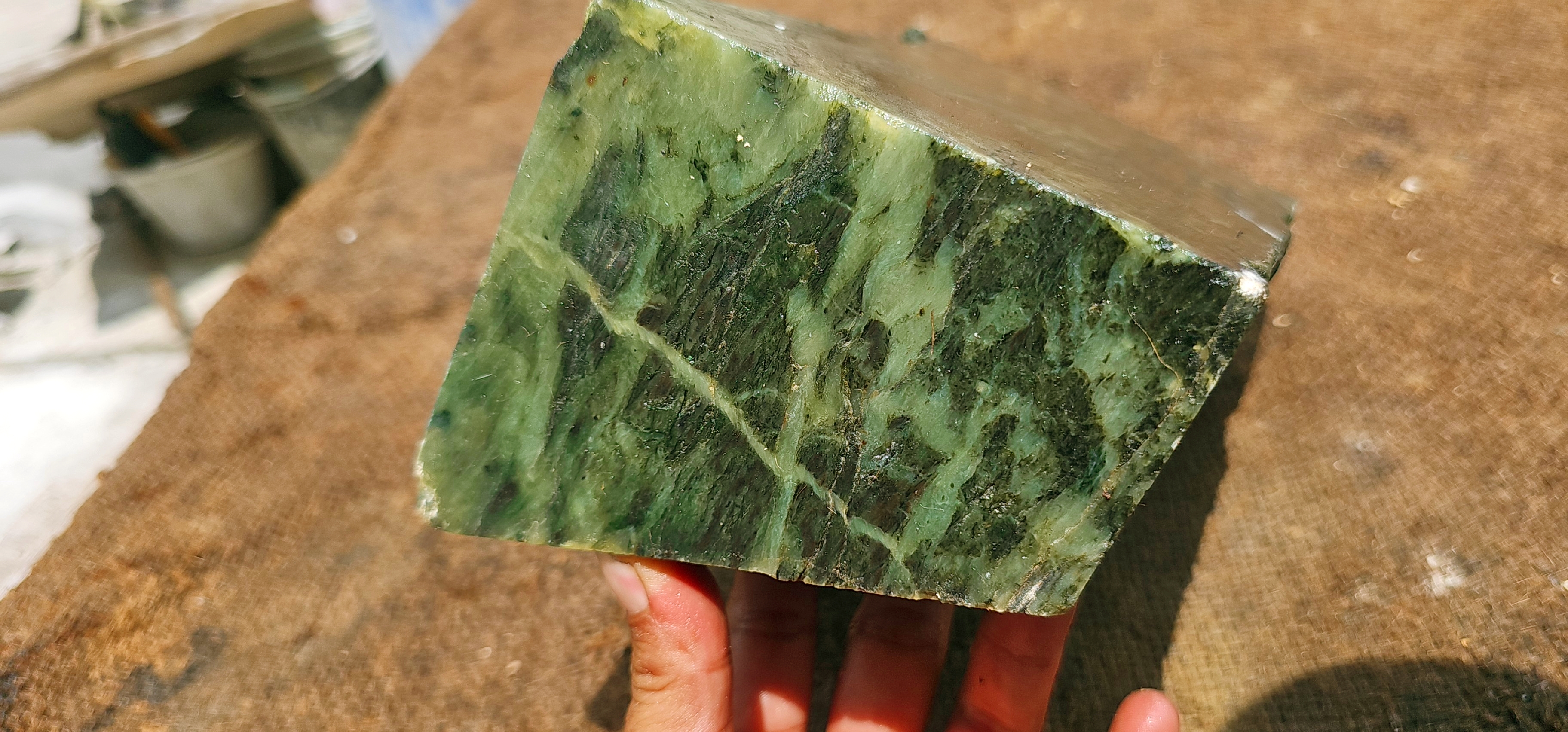 Expert-Verified Natural Green Nephrite Jade Rough Slab – 6.3 KG