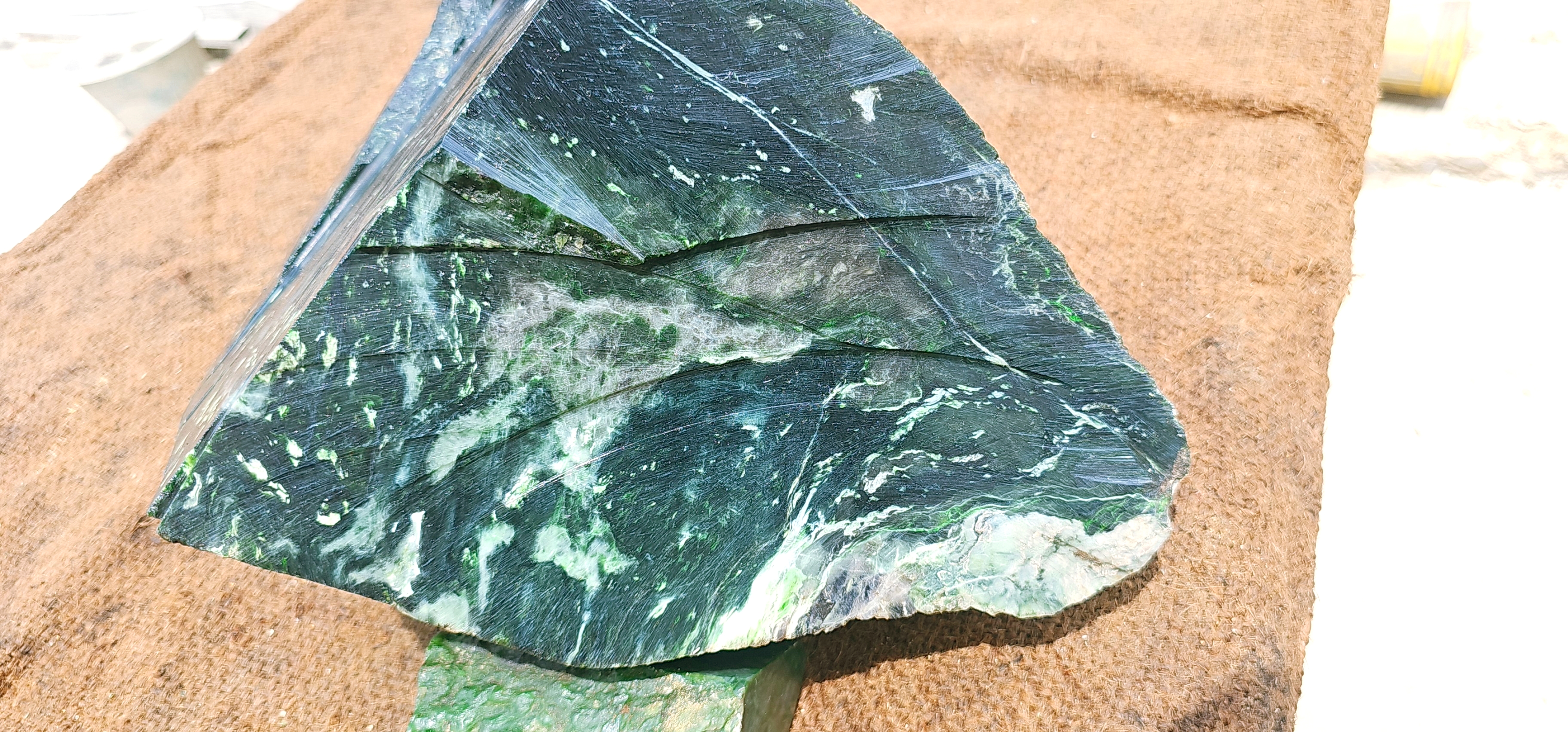 Expert-Verified Natural Dark Green Nephrite Jade Rough Stone – 12.5 KG