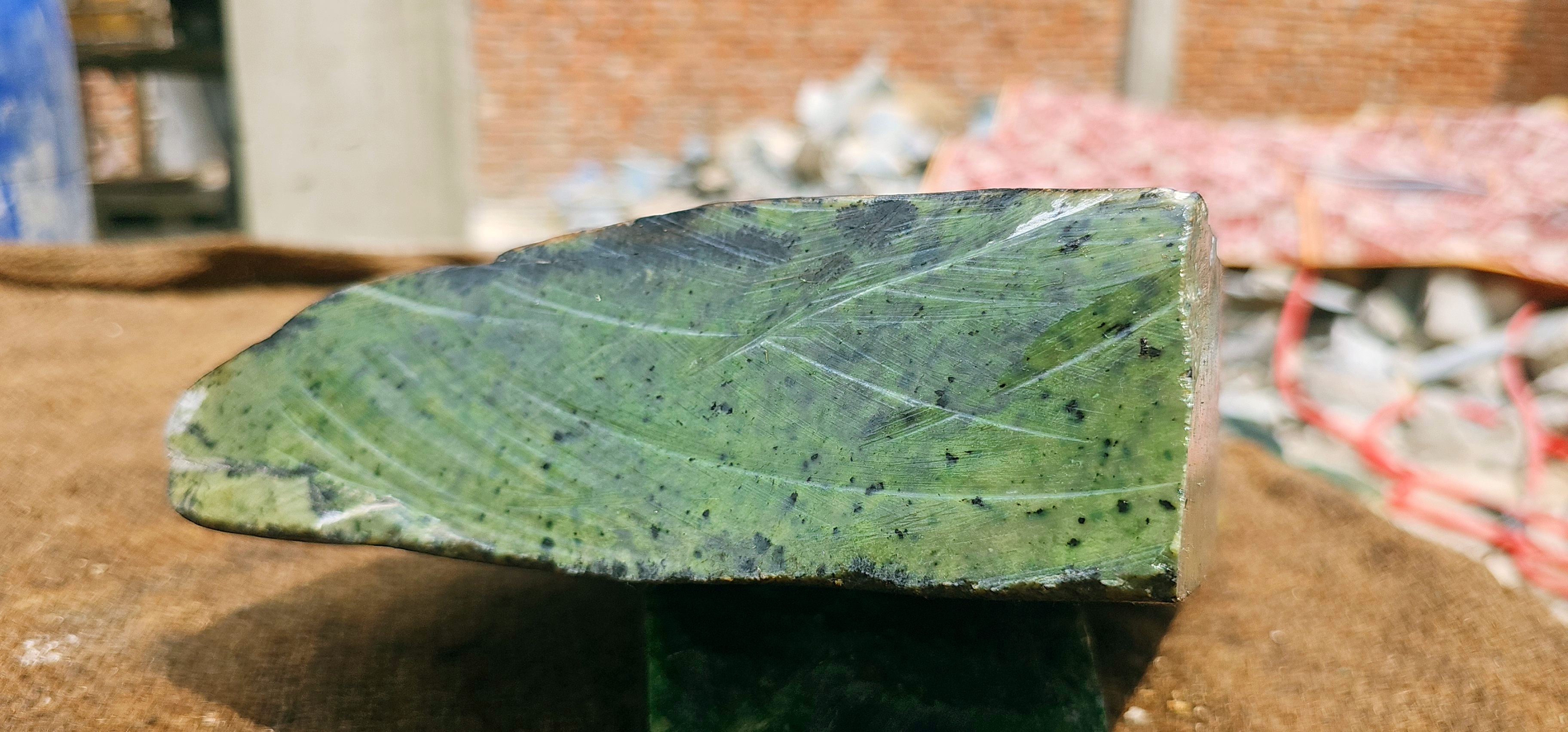 Expert-Verified Natural Light Green Nephrite Jade Rough Slab – 6 KG
