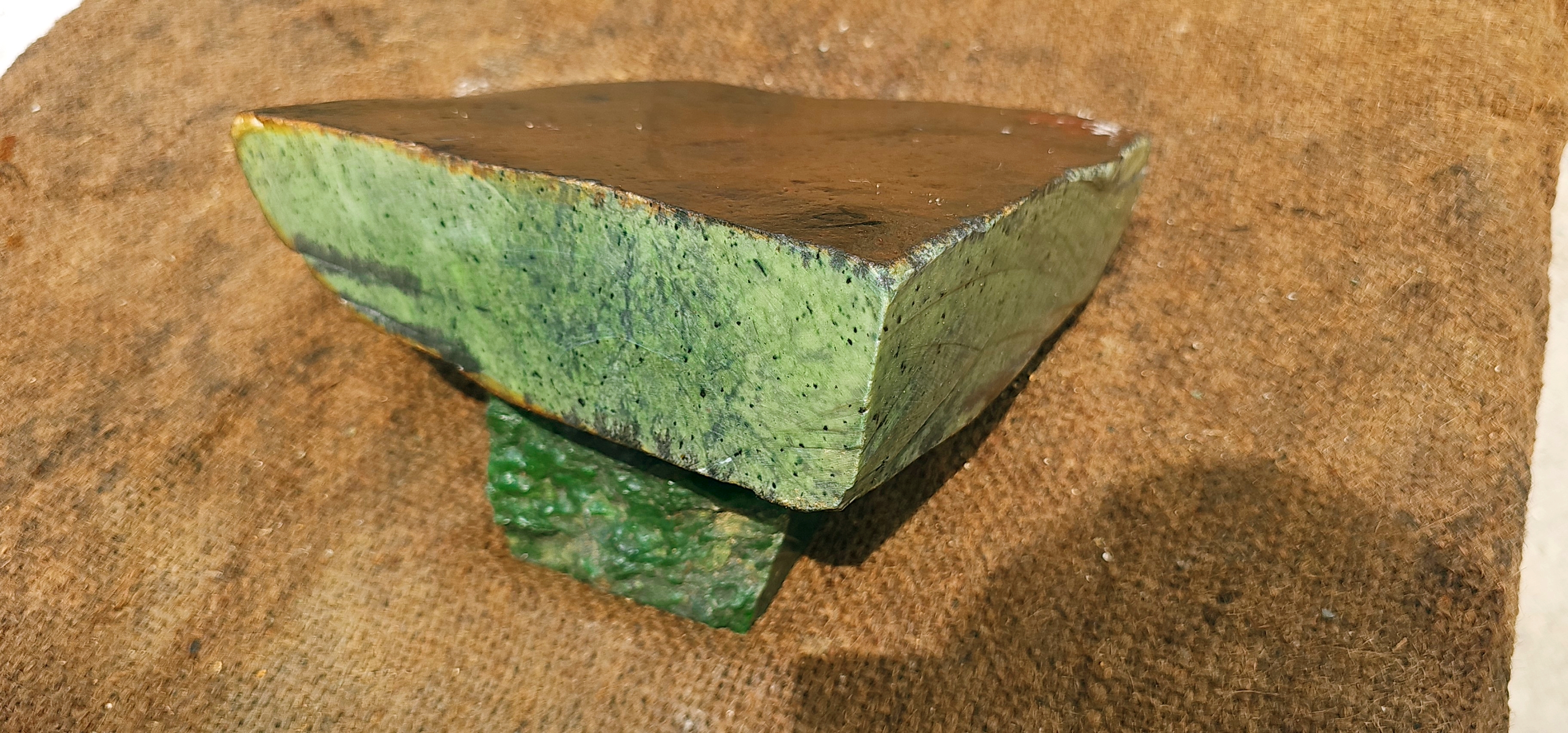 Expert-Verified Natural Light Green Nephrite Jade Rough Slab – 6 KG