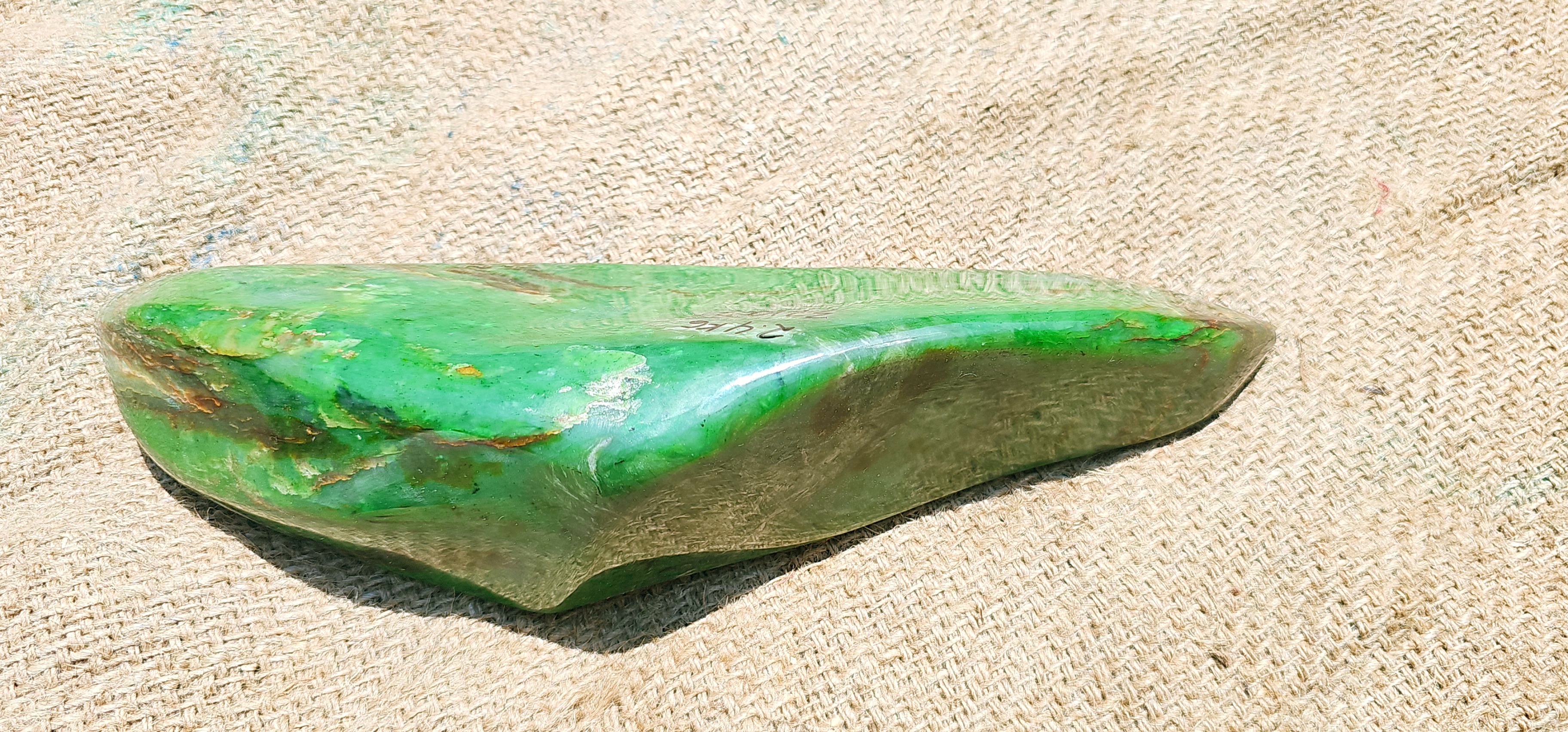 Aceh Natural Vivid Green Nephrite Jade Raw Stone – 2.4 KG