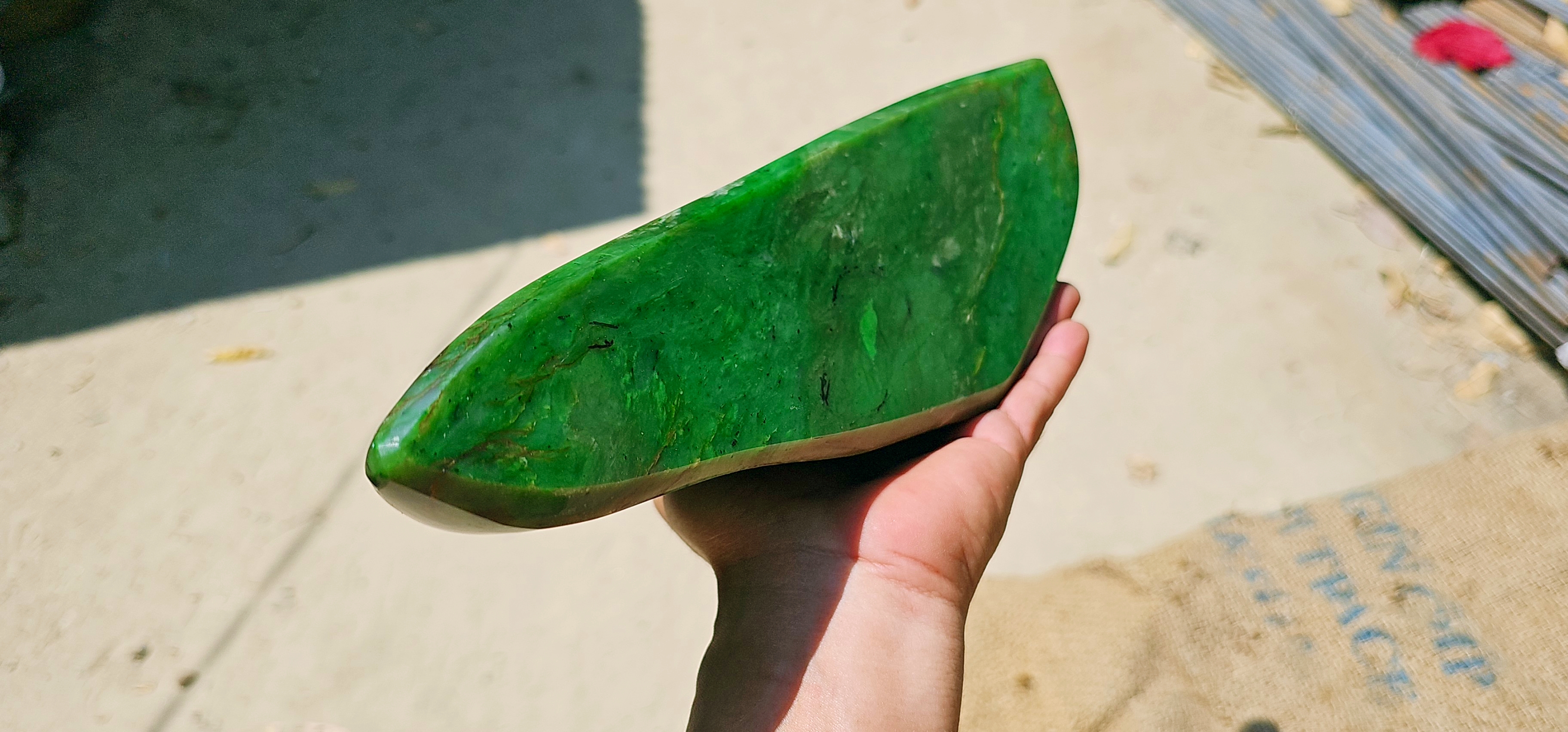 Aceh Natural Vivid Green Nephrite Jade Raw Stone – 2.4 KG