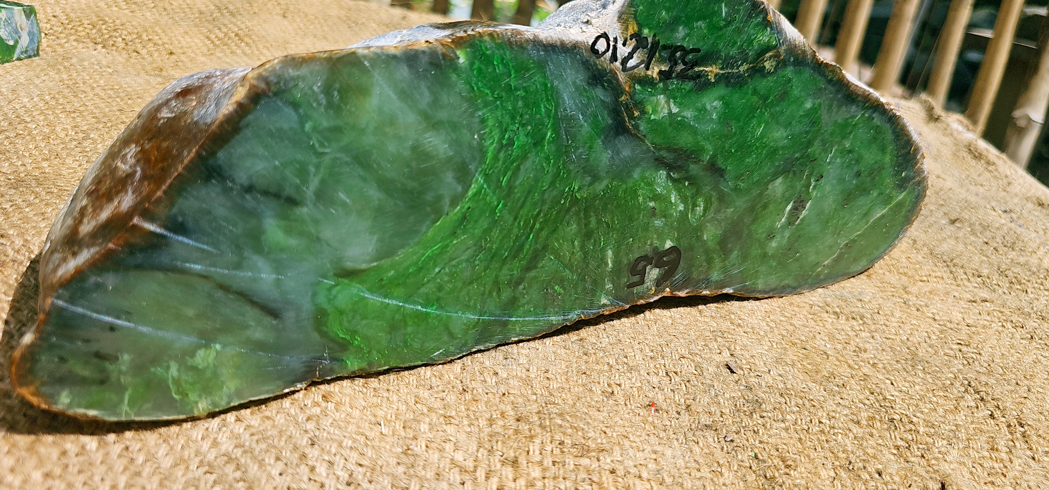 Aceh Natural Vibrant Green Nephrite Jade Slab – 6.5 KG