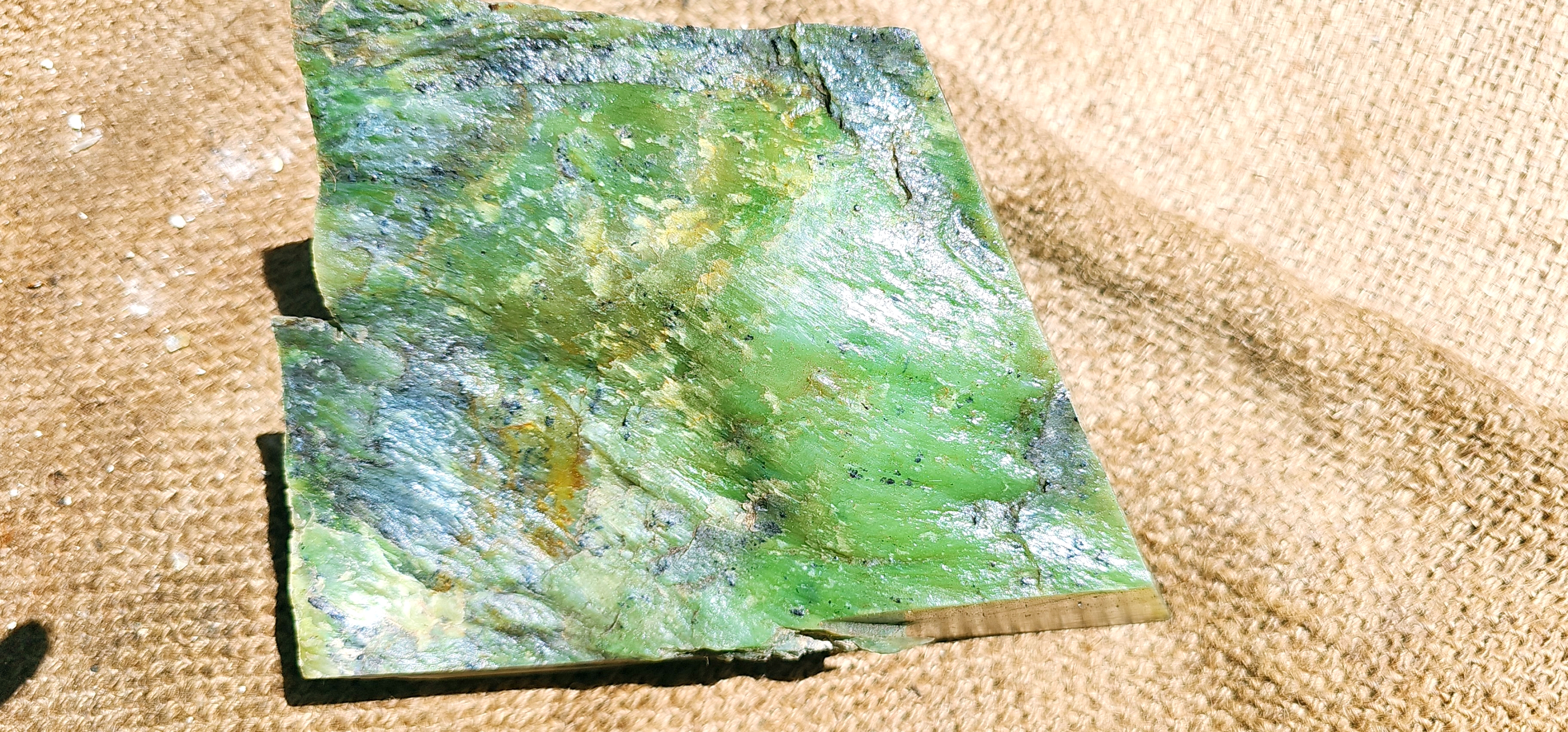 Aceh Natural Moss Green and Olive Nephrite Jade Rough Stone with Dynamic Clouded Veining and Multitonal Color Transitions – 9 KG