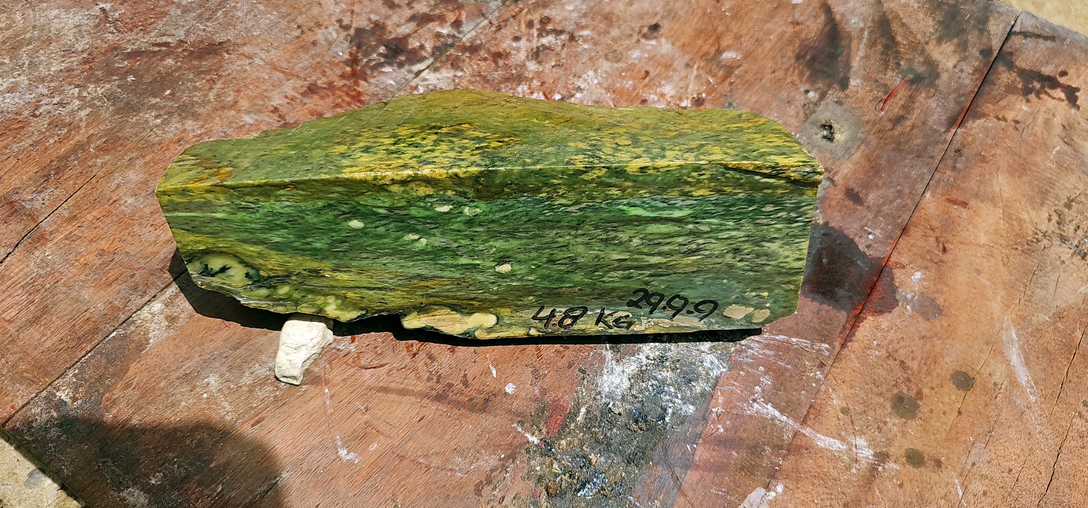 Aceh Natural Olive Green and Moss Green Nephrite Jade with Dynamic Yellow Mottling and Organic Rough Surface – 2.7 KG