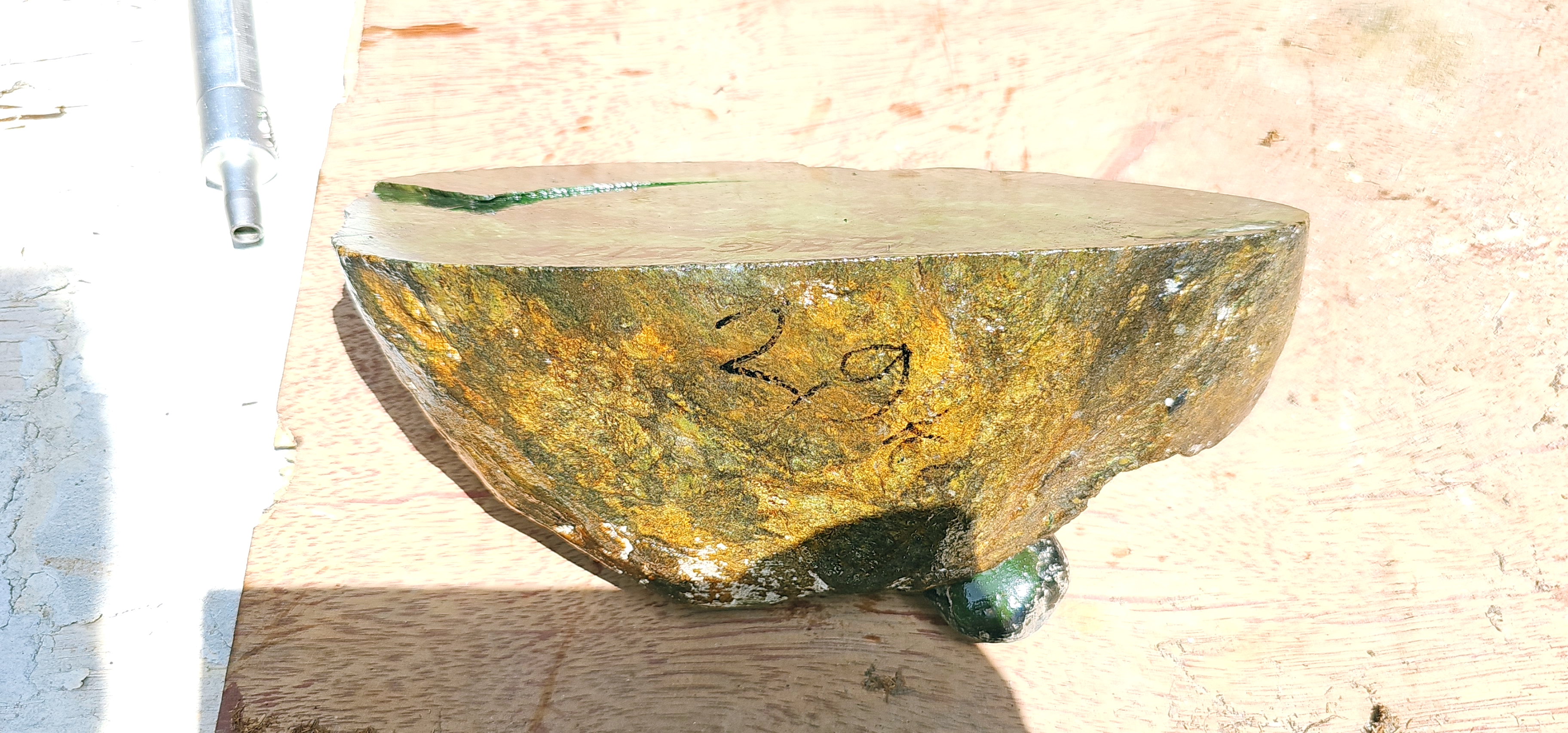 Aceh Natural Emerald Green Nephrite Jade with Organic Clouded Texture and Distinctive Mineral Patterns Rough Stone - 2.8 KG