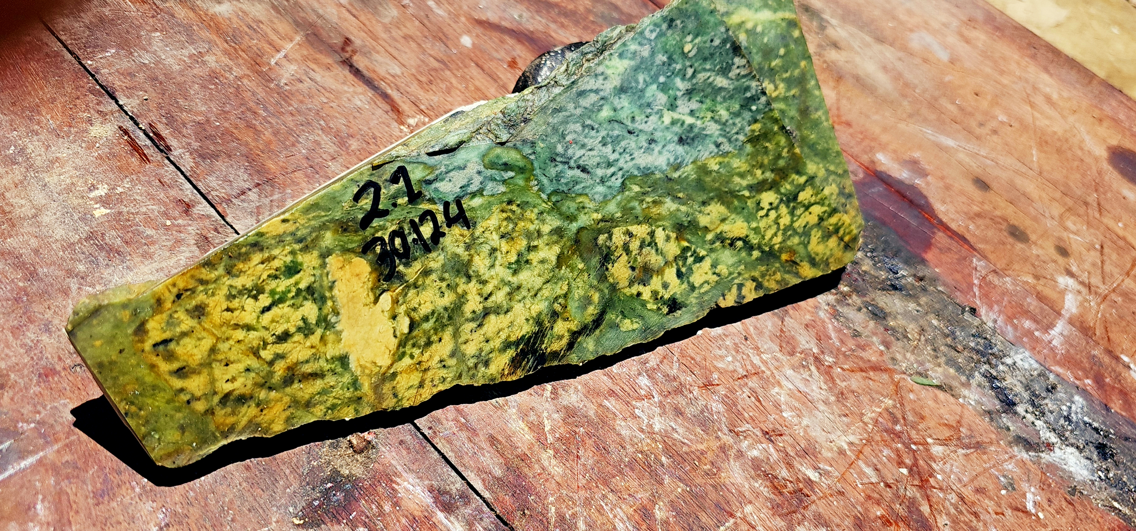 Aceh Natural Olive Green and Moss Green Nephrite Jade with Dynamic Yellow Mottling and Organic Rough Surface – 2.7 KG