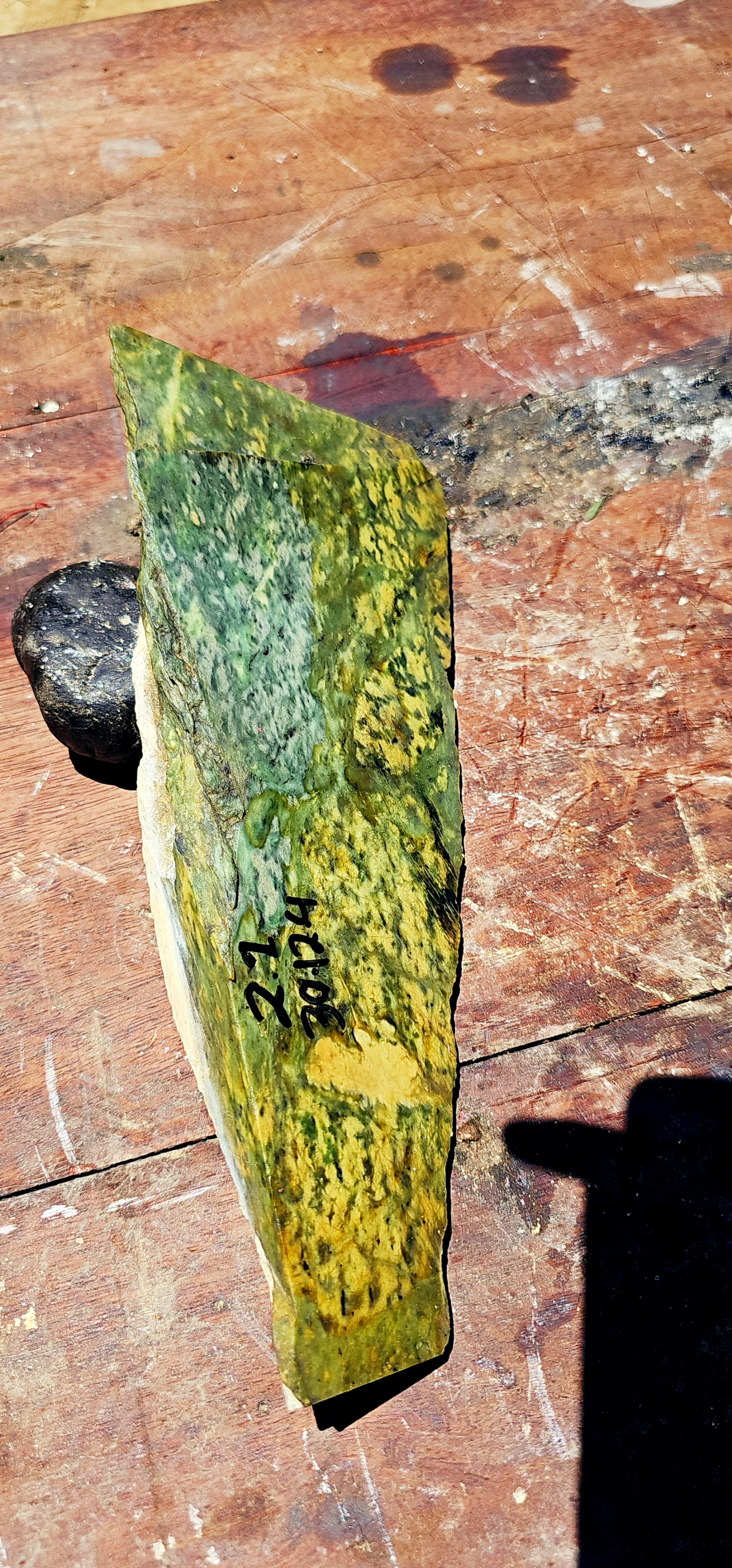 Aceh Natural Olive Green and Moss Green Nephrite Jade with Dynamic Yellow Mottling and Organic Rough Surface – 2.7 KG