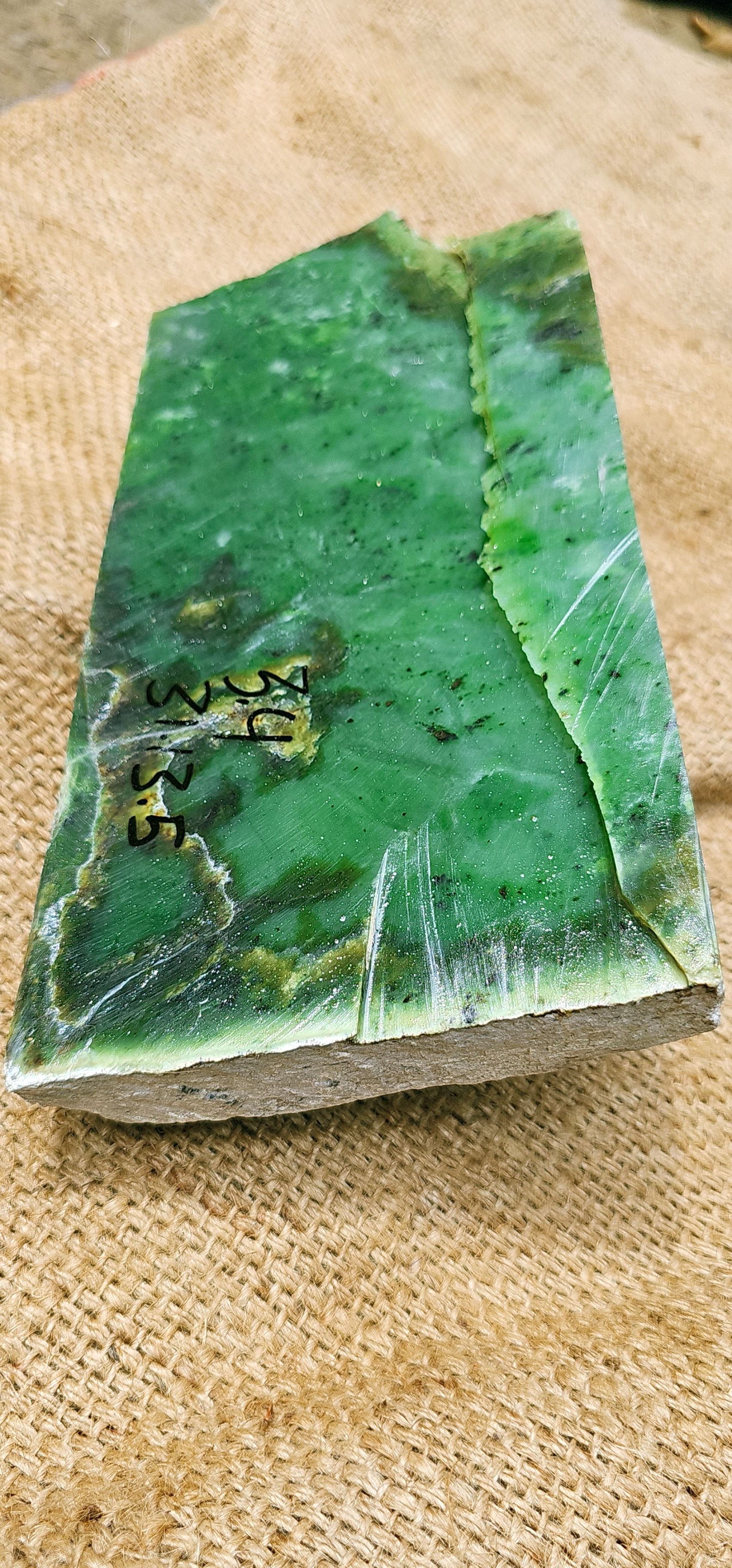 Aceh Natural Moss Green Nephrite Jade with Clouded Mottling and Irregular Rough Stone Profile – 3.4 KG
