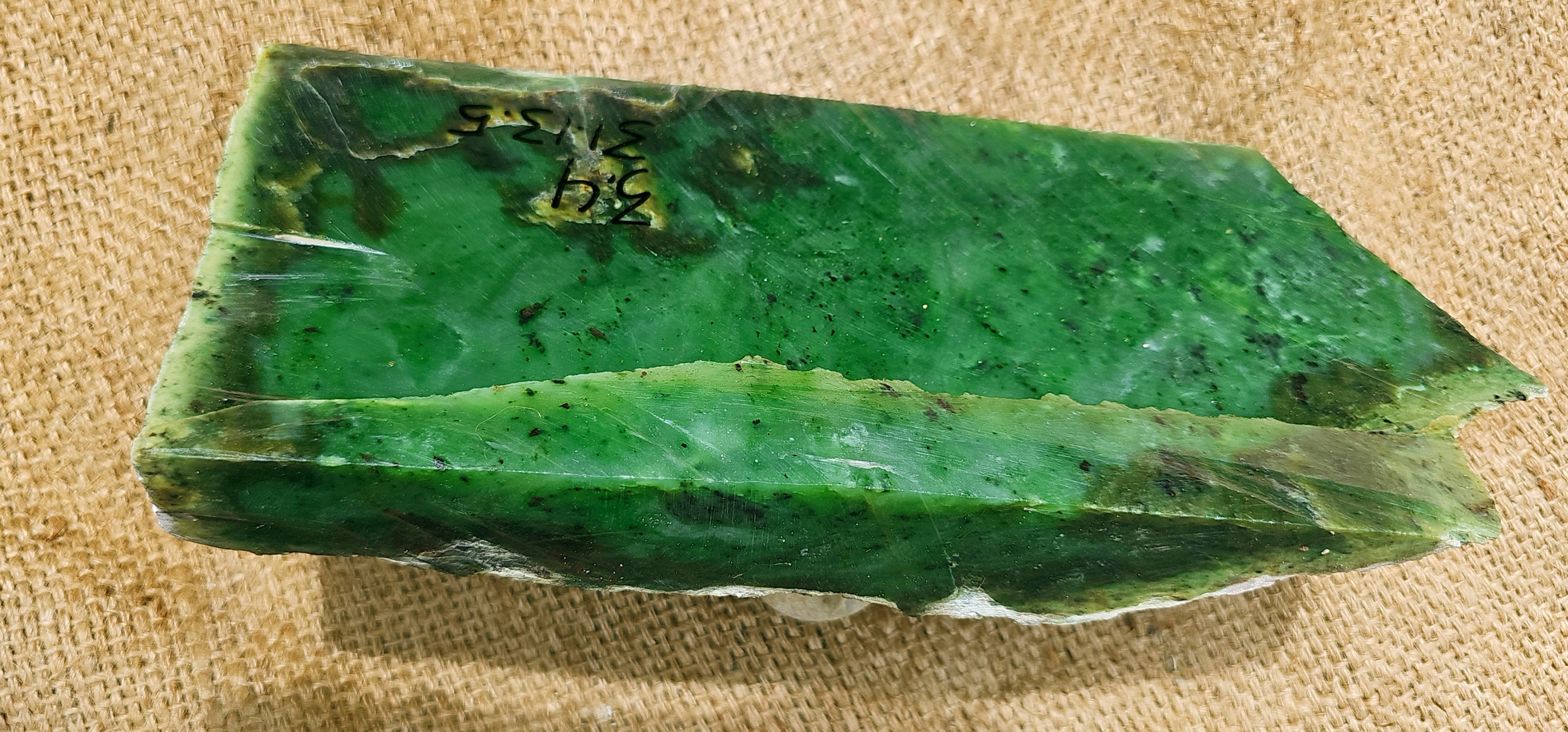 Aceh Natural Moss Green Nephrite Jade with Clouded Mottling and Irregular Rough Stone Profile – 3.4 KG