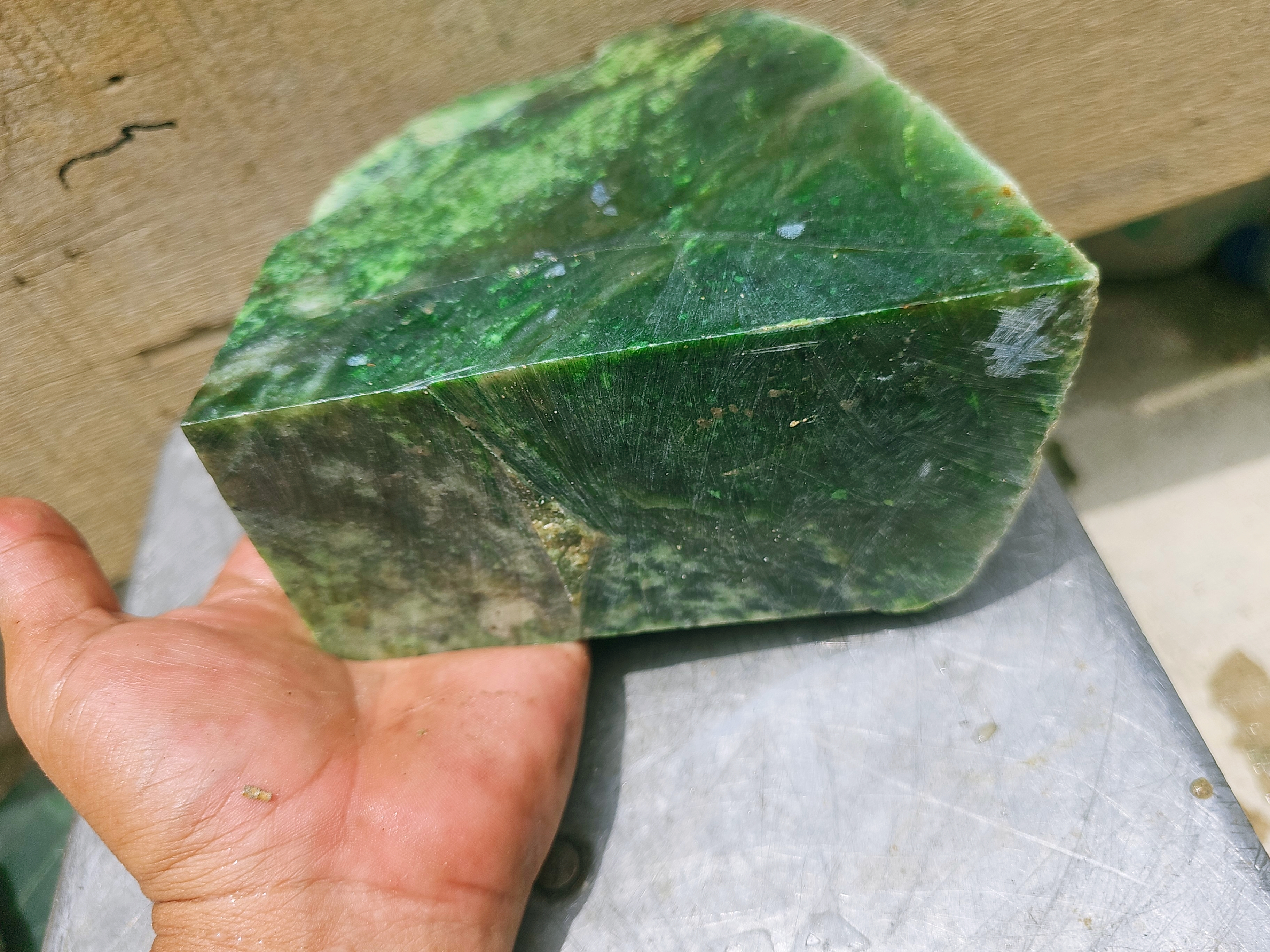 Natural Green Nephrite Jade Rough Block – 3.5 KG