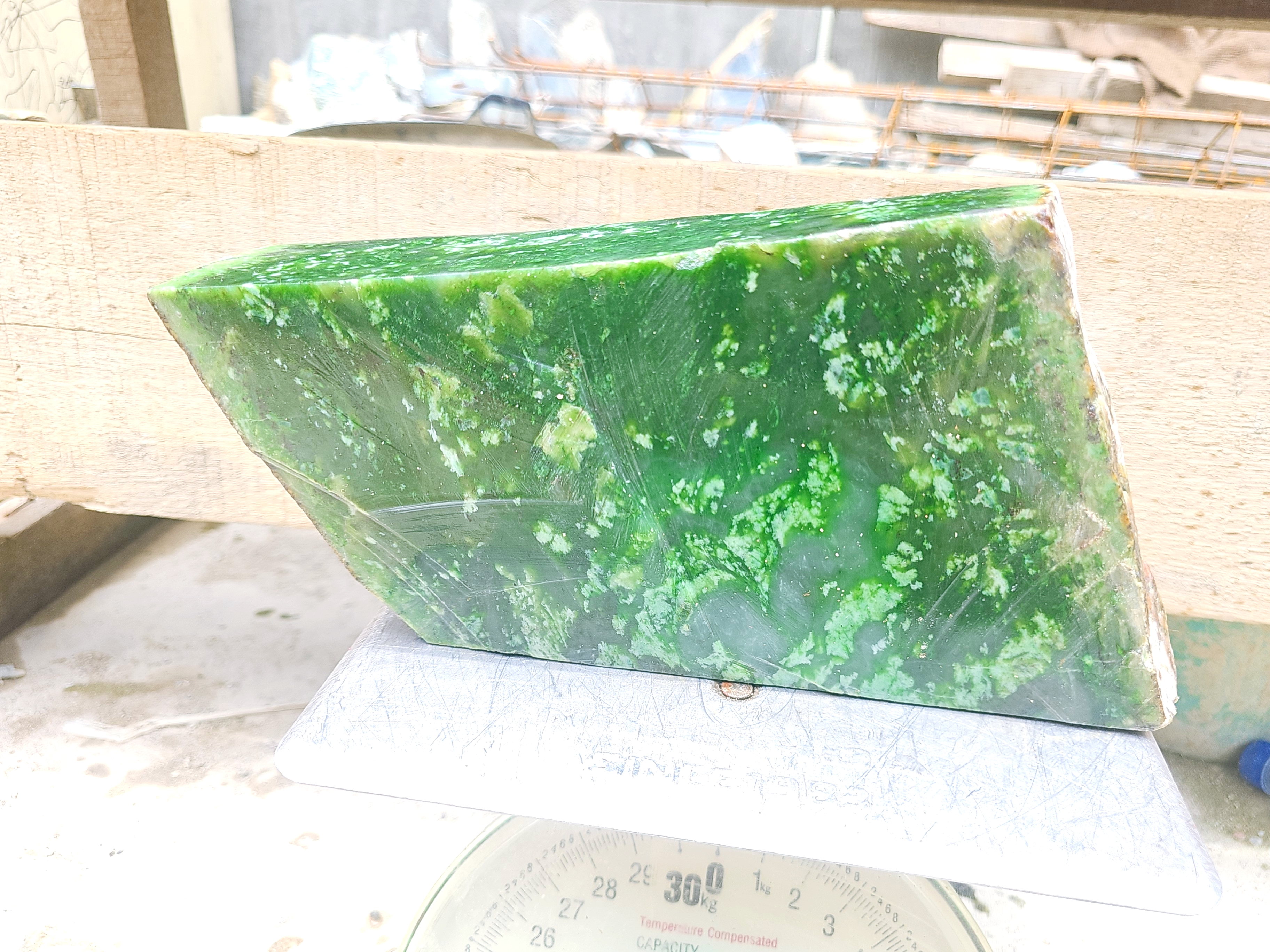 Natural Dark Green Nephrite Jade Rough Slab – 5.2 KG