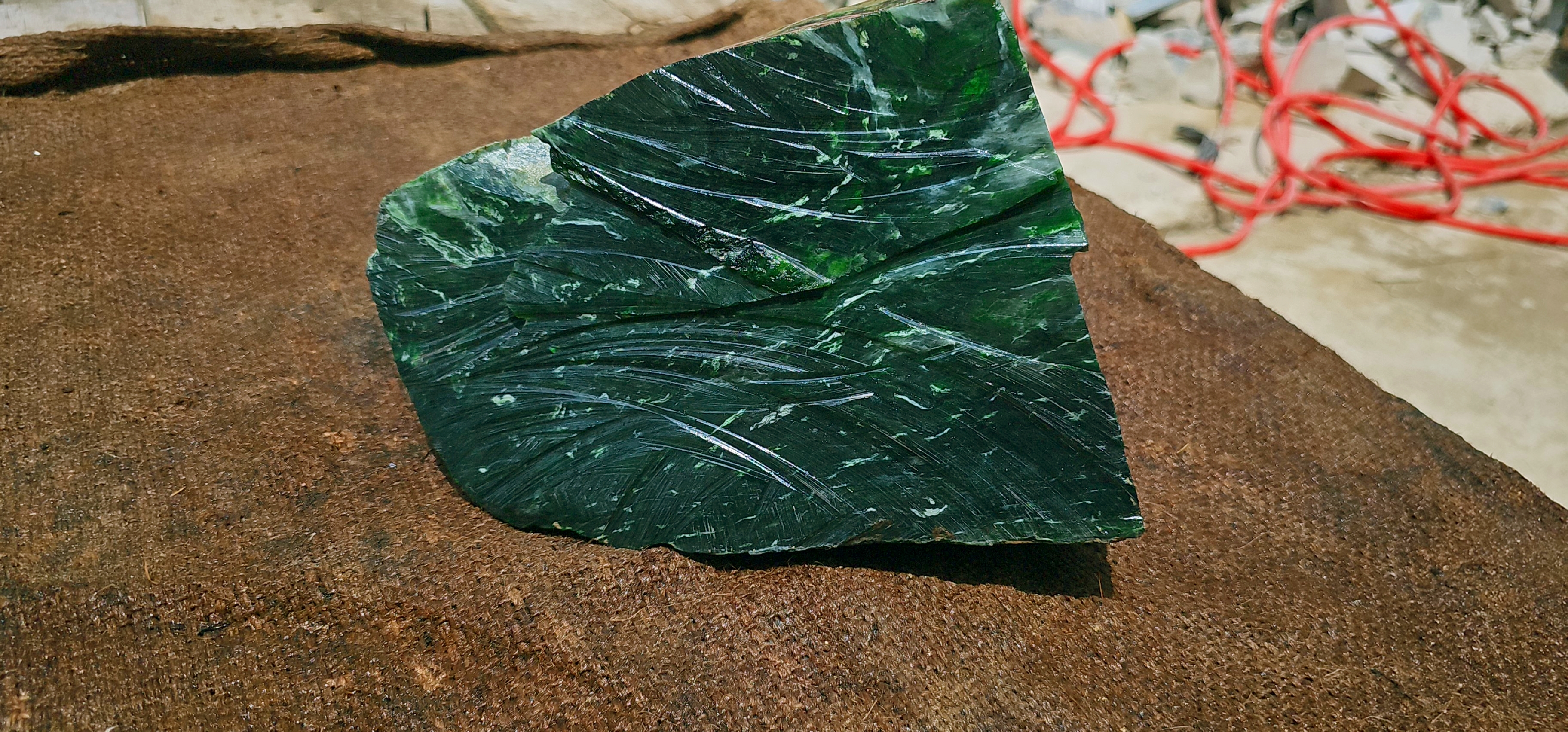 Natural Dark Green Nephrite Jade Rough Stone – 7.5 KG