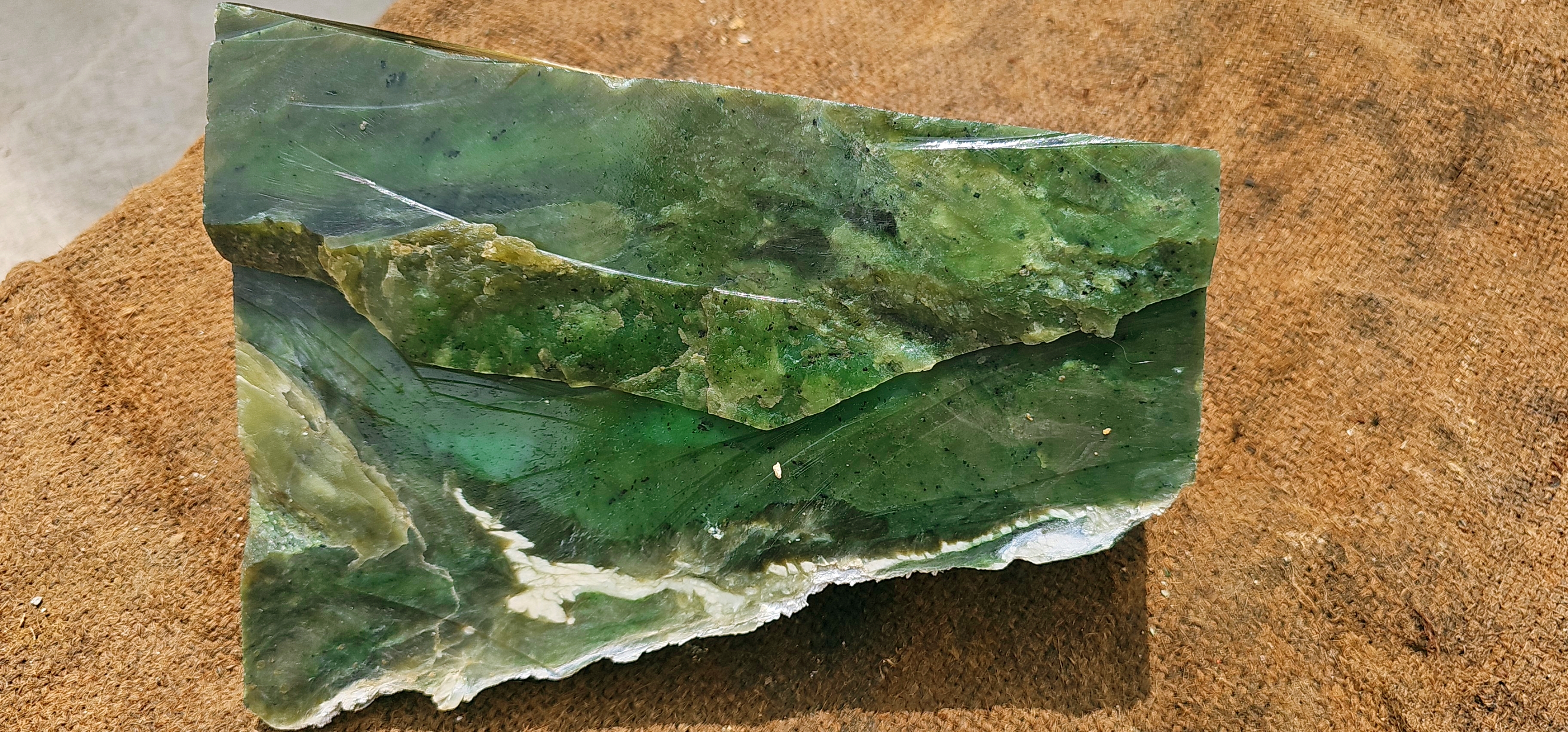 Natural Dark Green Nephrite Jade Rough Stone – 7.4 KG