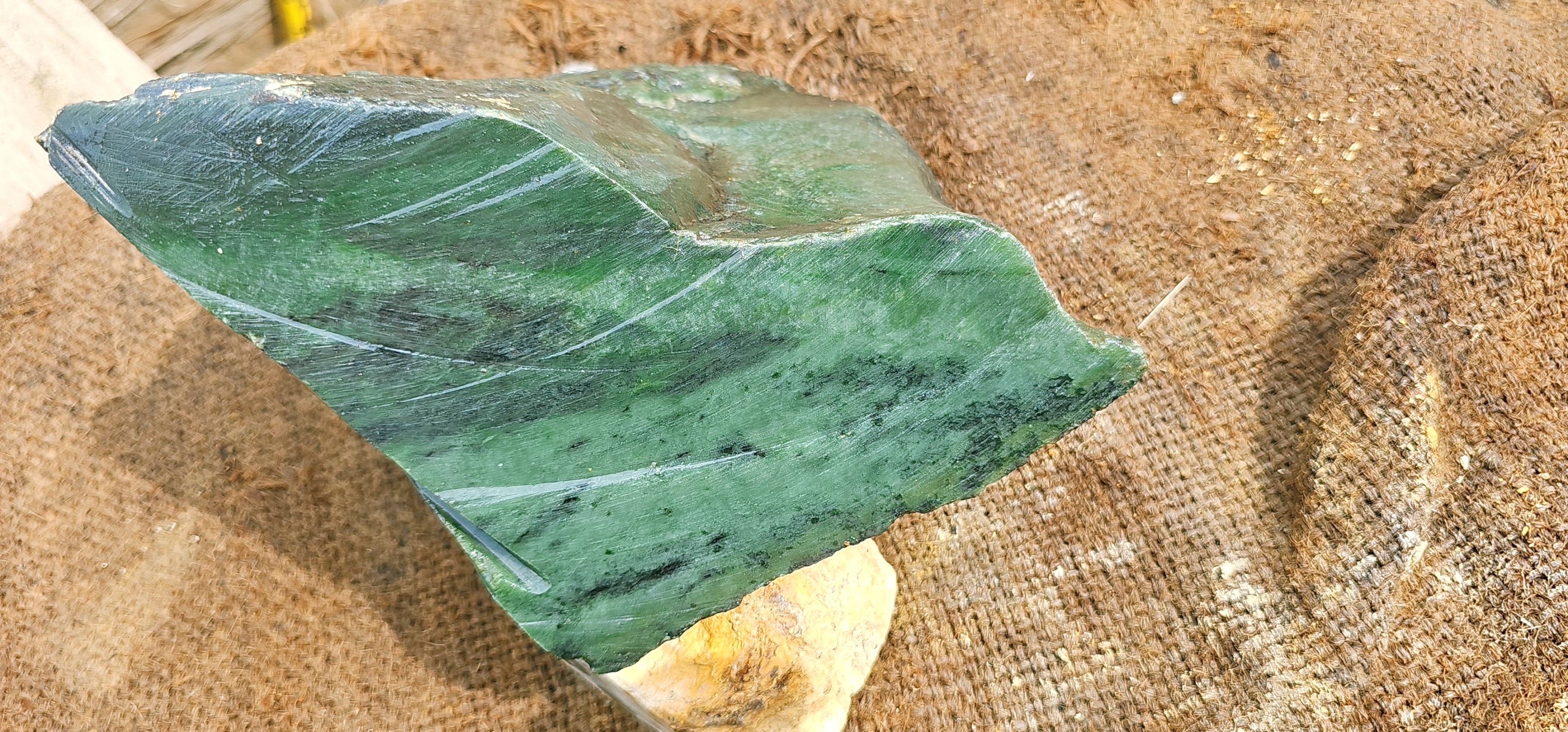 Natural Dark Green Nephrite Jade Rough Slab – 5.9 KG
