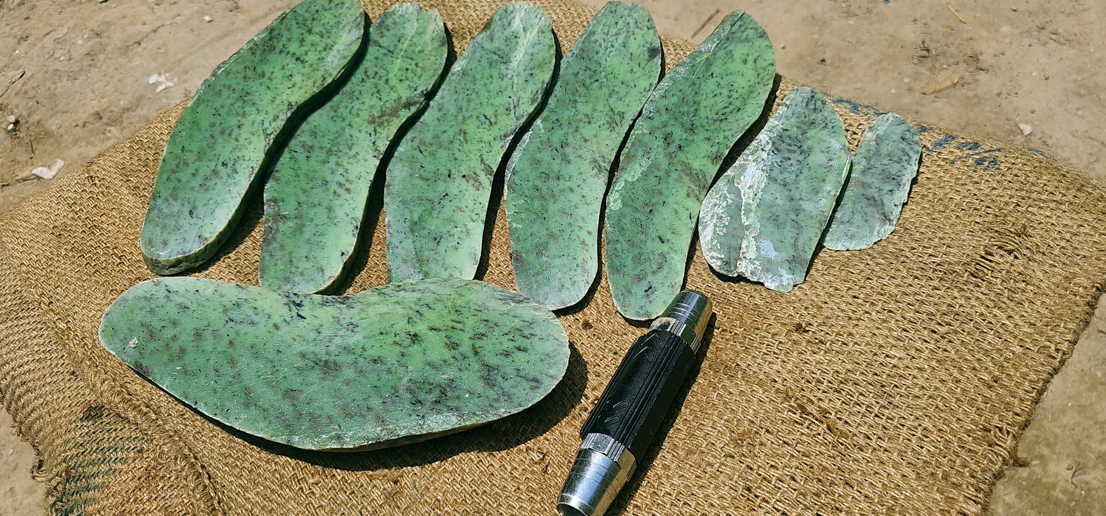 Expert-Verified Natural Nephrite Jade Slabs – 6 KG | Blue-Green Jade Cutting Pieces