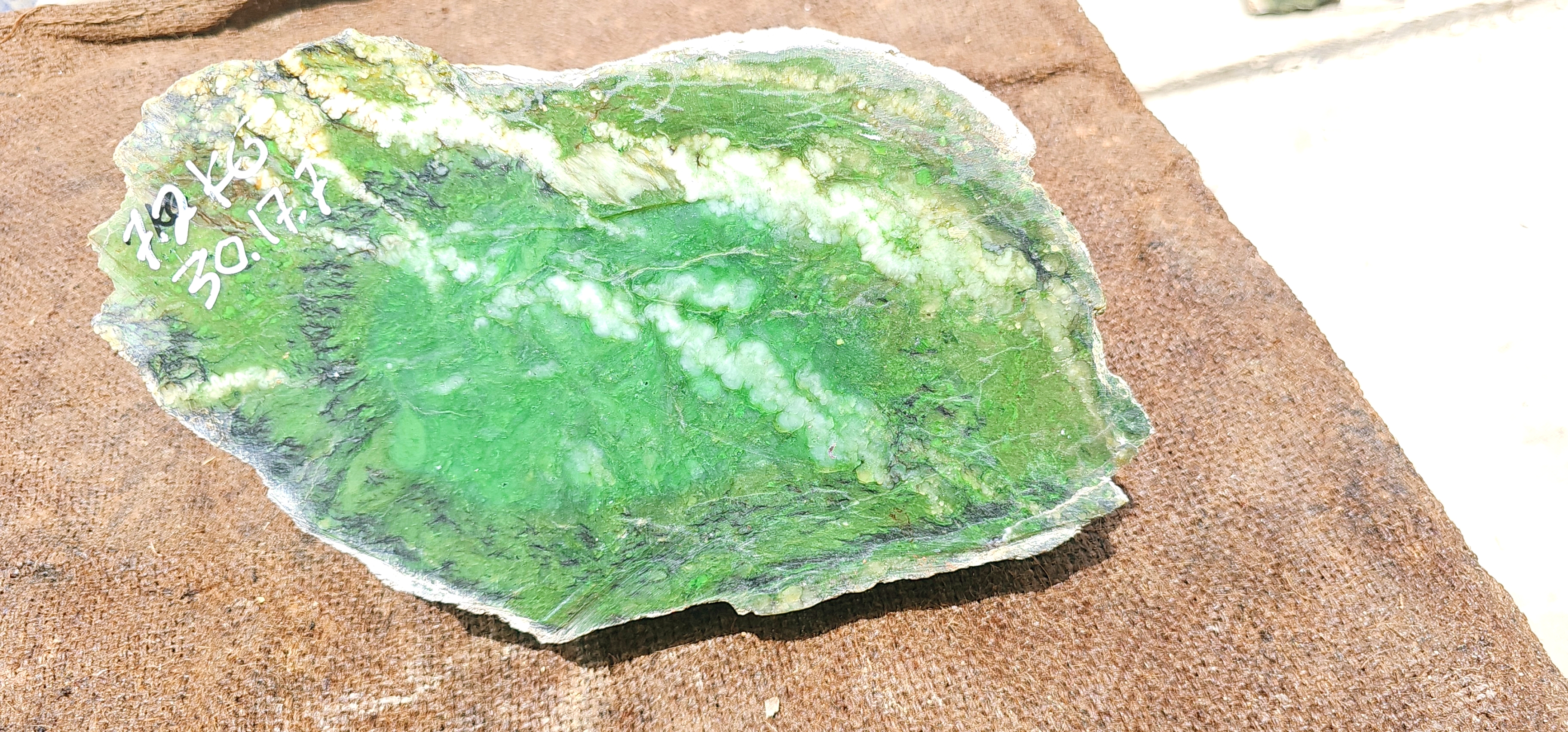 Natural Green and White Nephrite Jade Rough Stone – 7.2 KG