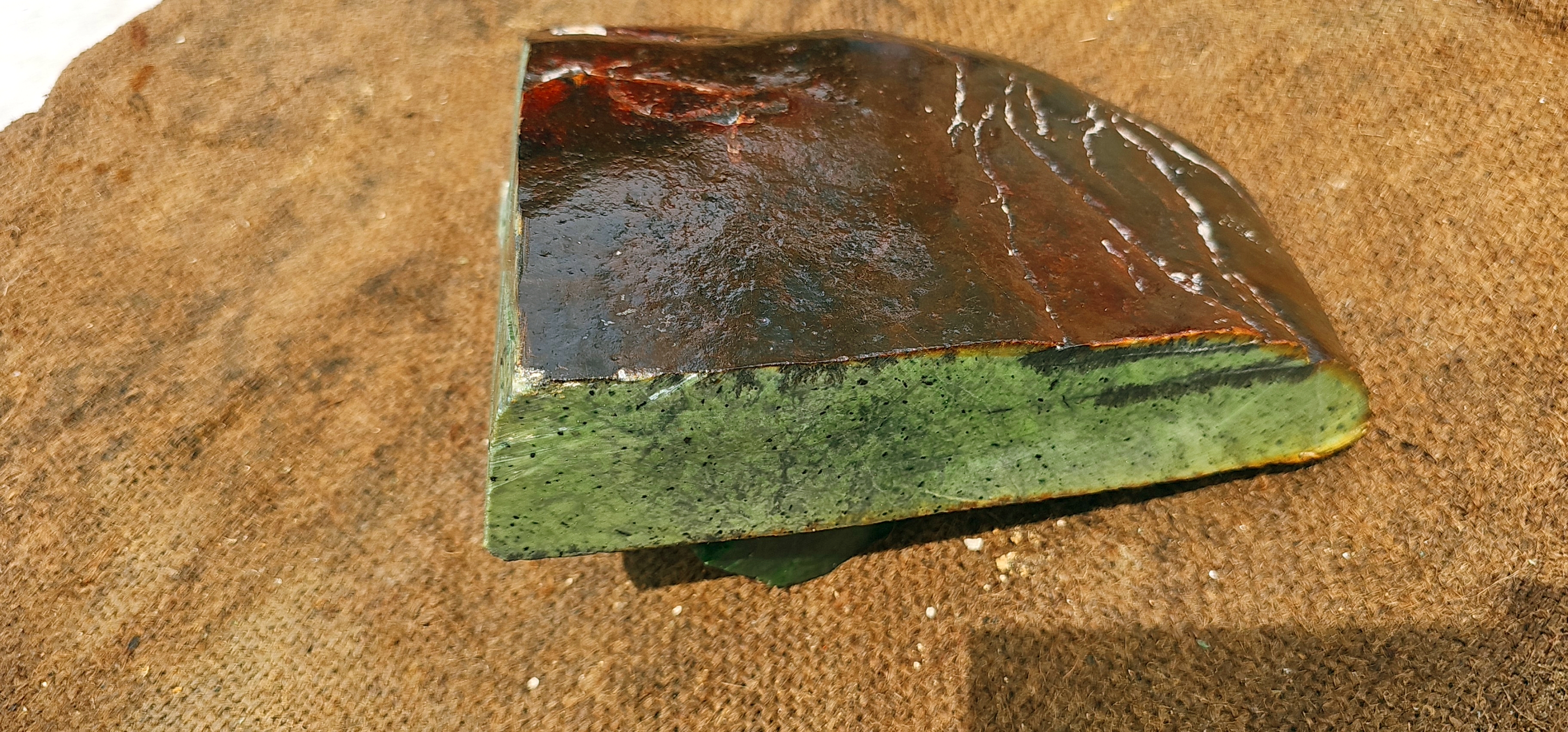 Expert-Verified Natural Light Green Nephrite Jade Rough Slab – 6 KG