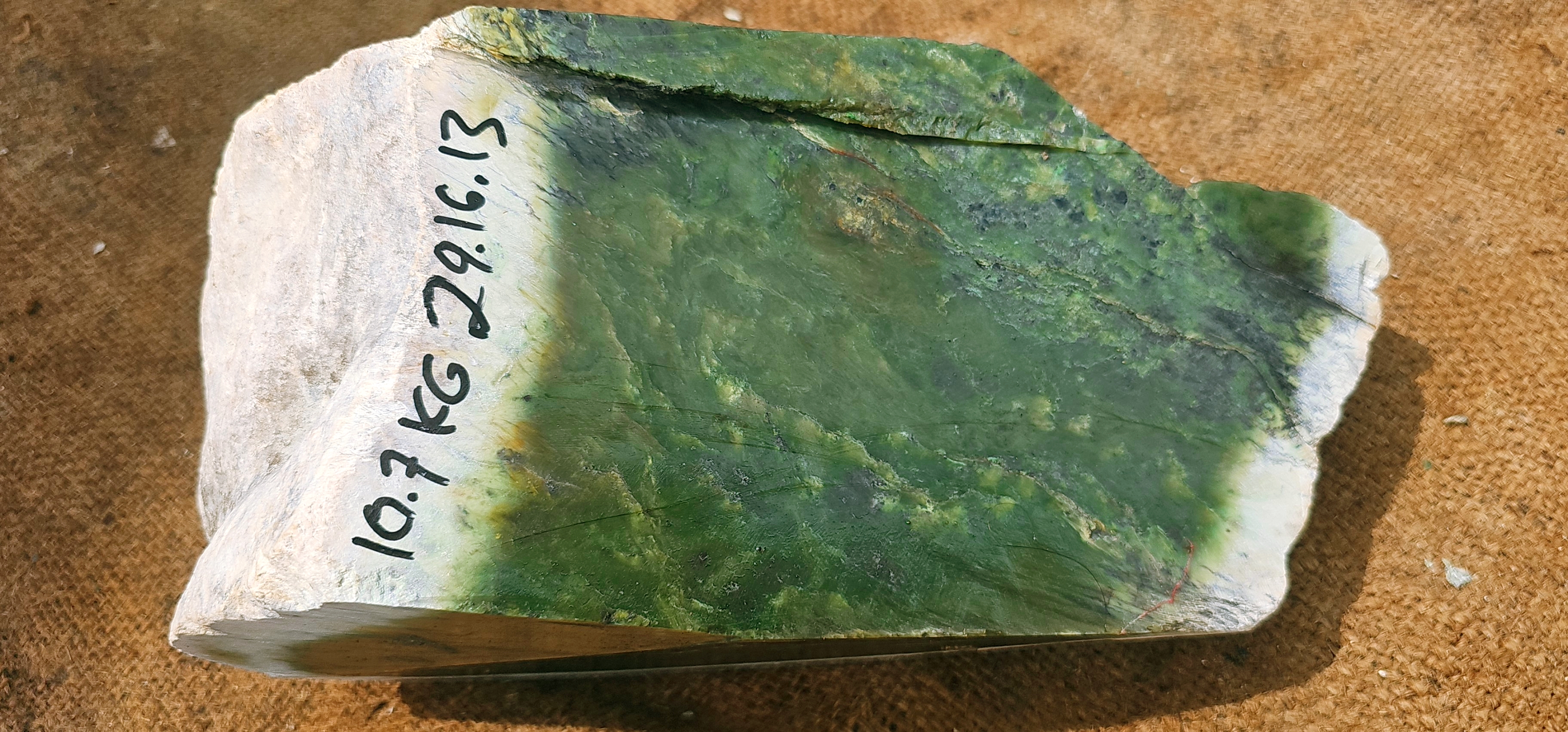 Natural Green Jade Rough Stone 10.7KG – Premium Raw Jade Material