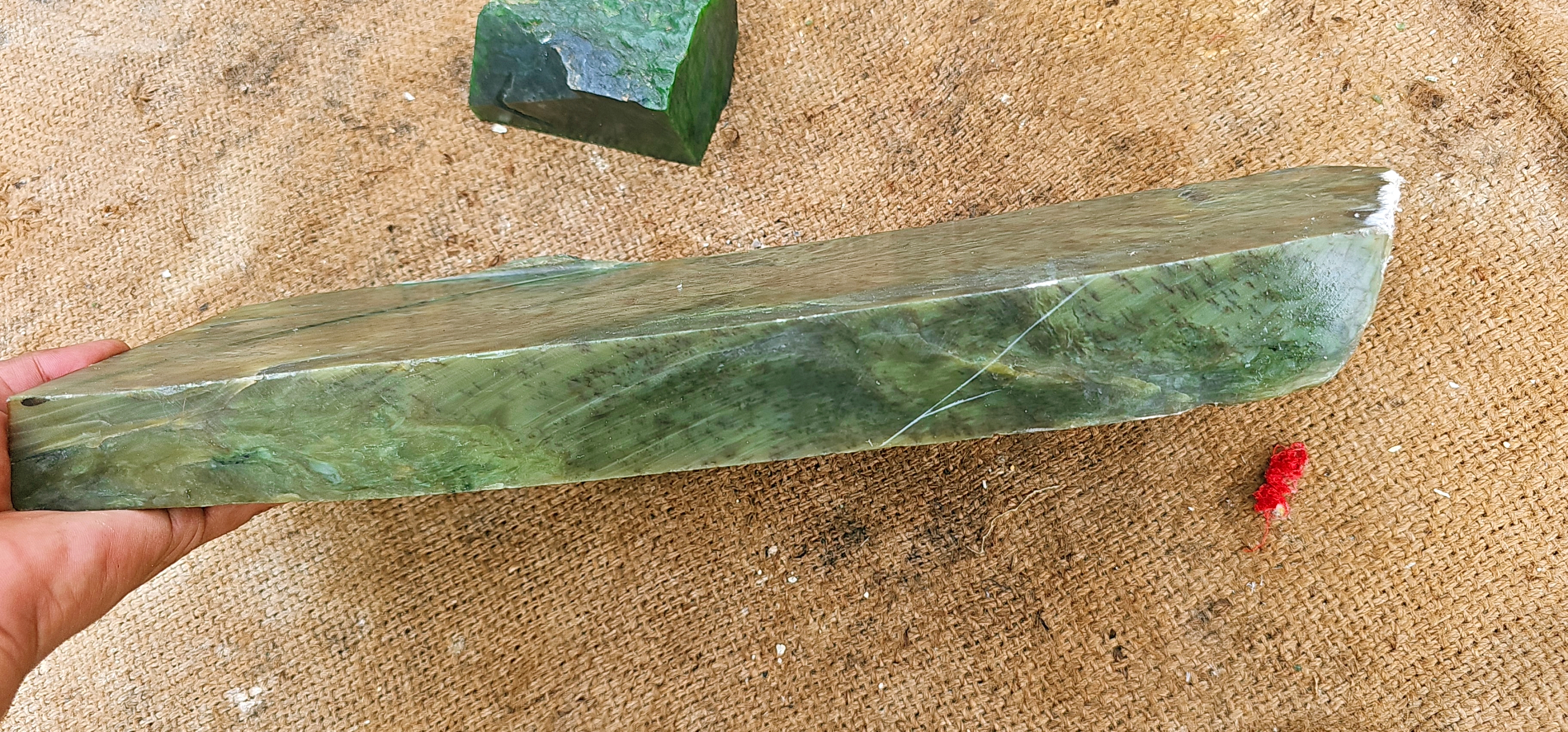 Natural Green Jade Rough Stone – Earthy Green with Natural Layered Veins, 5 KG
