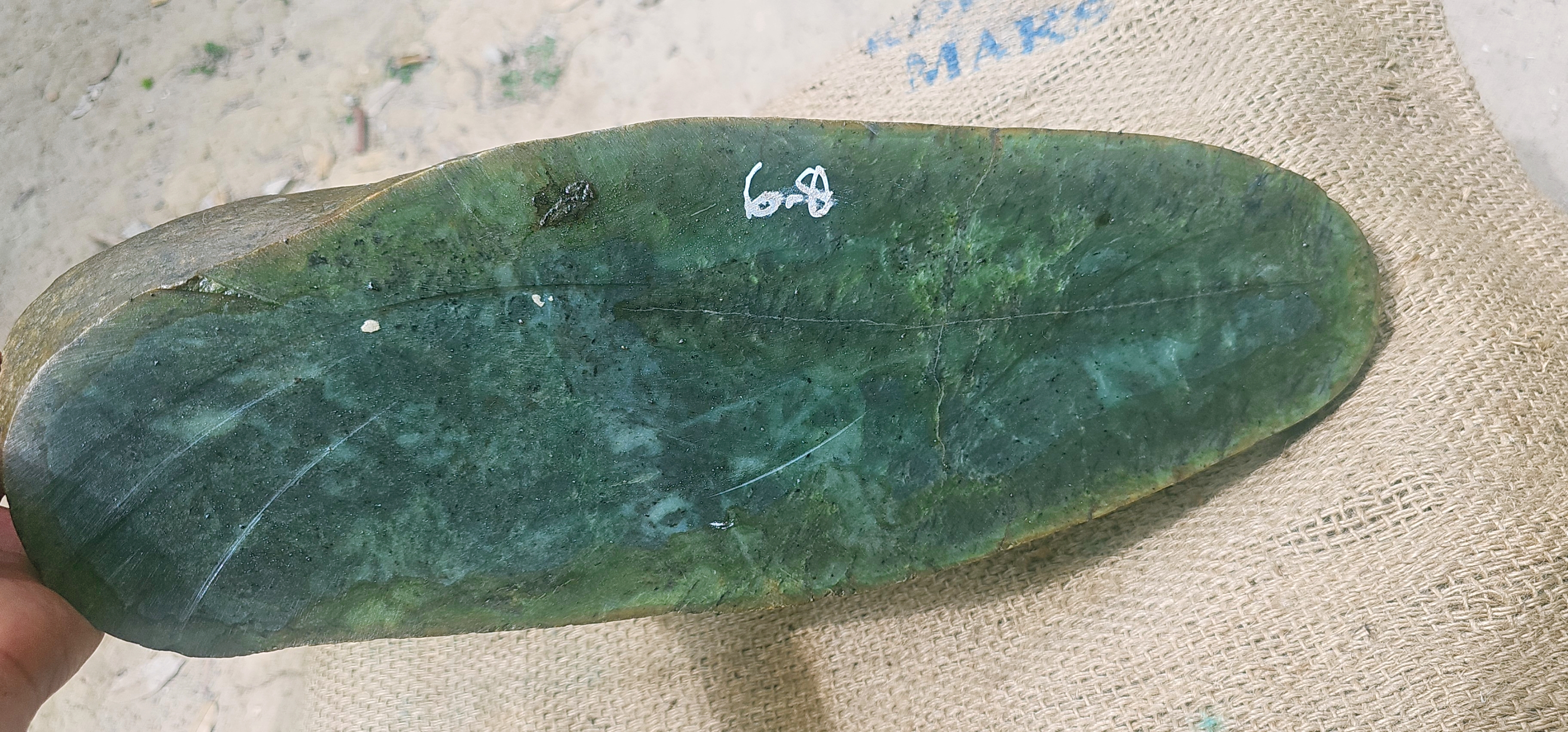 Natural Dark Green Jade Rough Stone – Deep Forest Green with Subtle Blue-Green Tones, 6.8 KG
