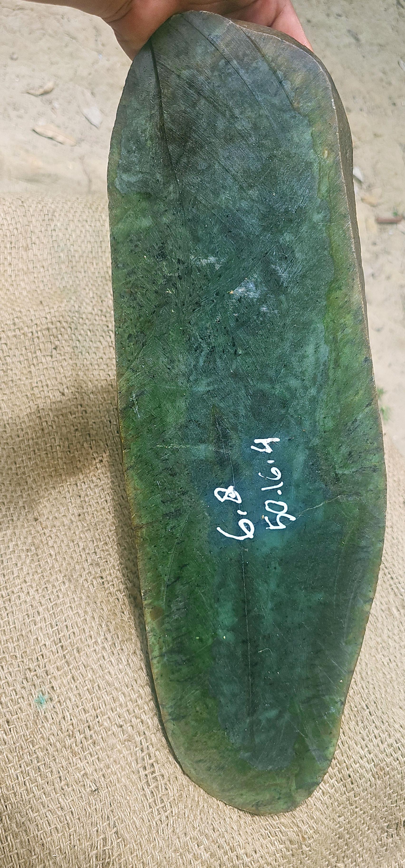 Natural Dark Green Jade Rough Stone – Deep Forest Green with Subtle Blue-Green Tones, 6.8 KG