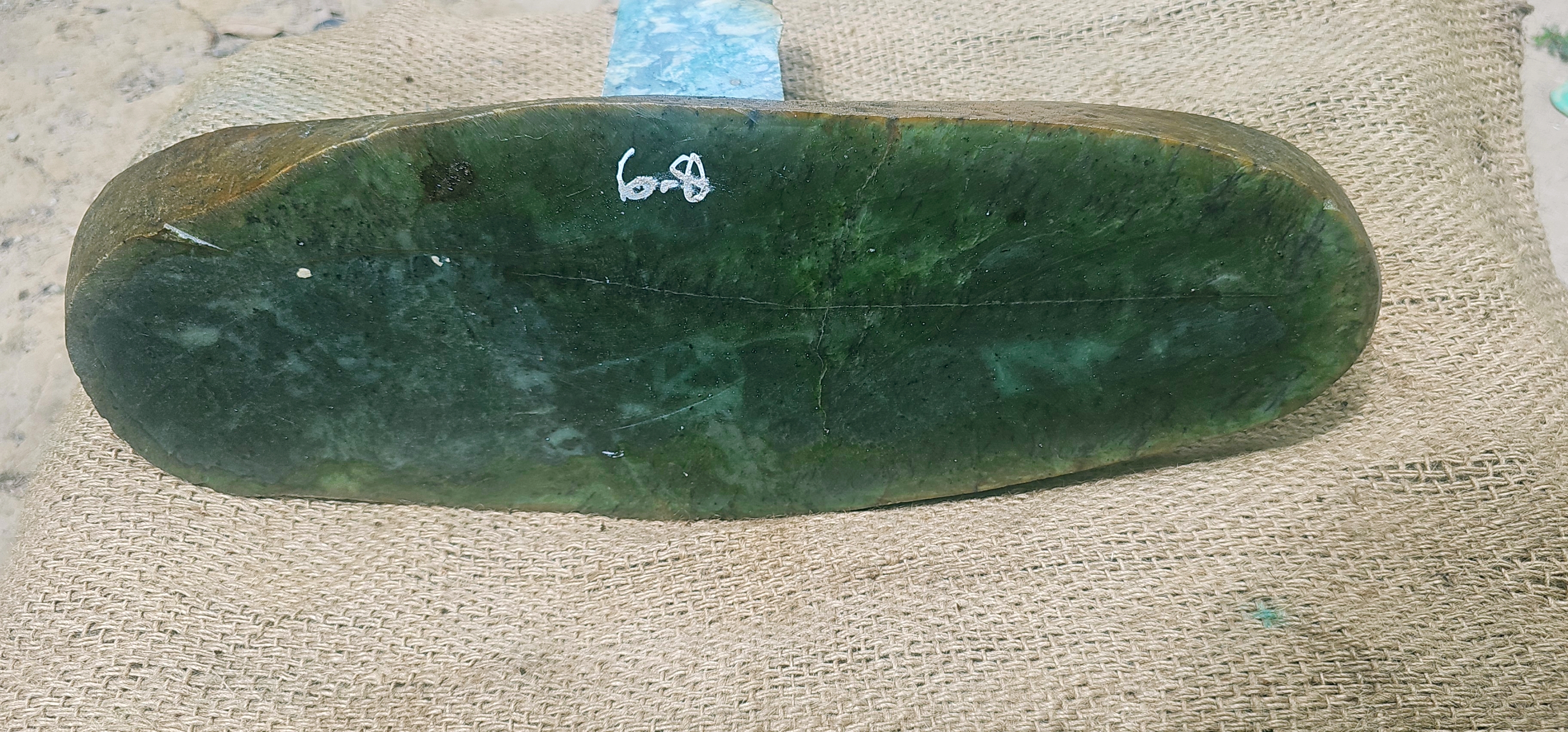 Natural Dark Green Jade Rough Stone – Deep Forest Green with Subtle Blue-Green Tones, 6.8 KG