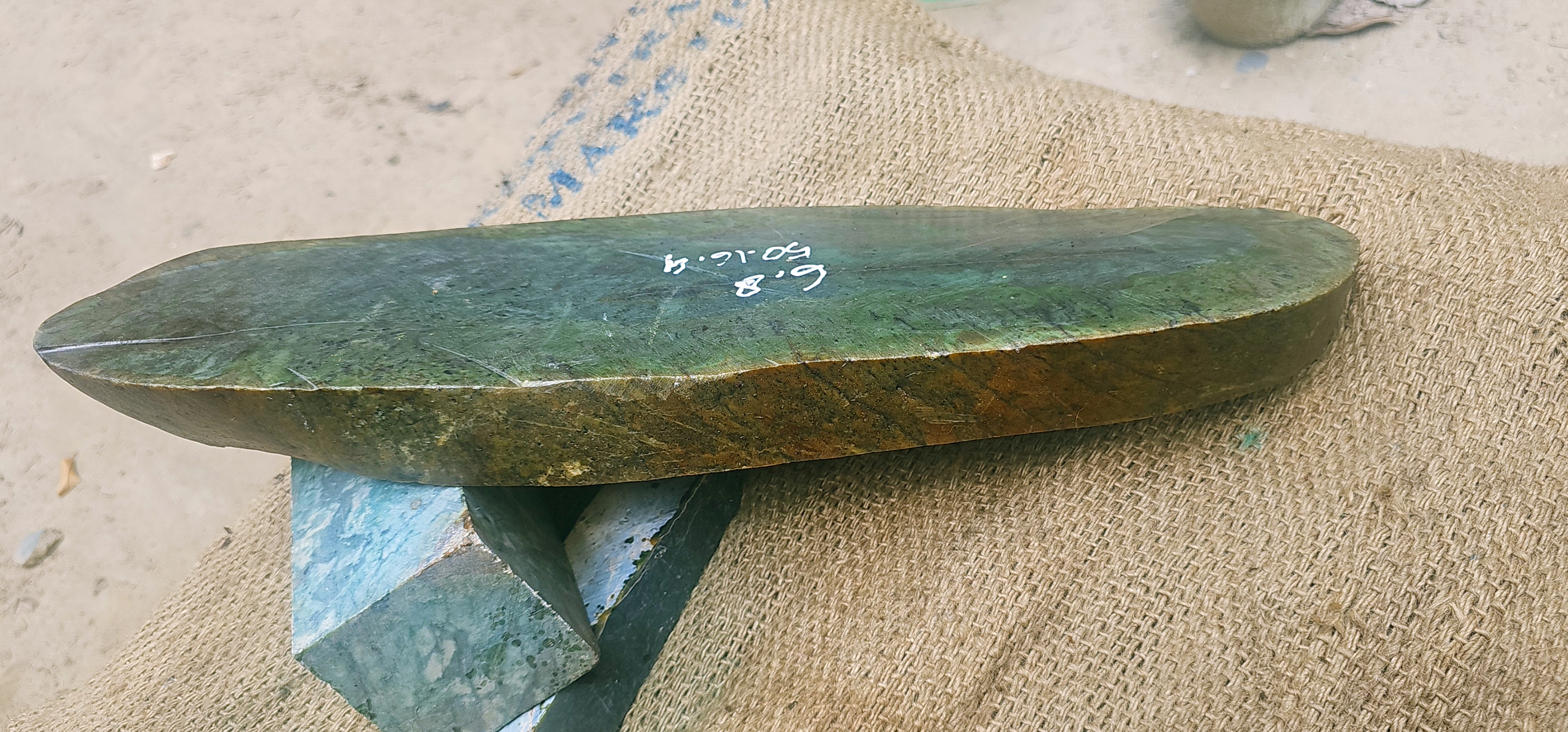Natural Dark Green Jade Rough Stone – Deep Forest Green with Subtle Blue-Green Tones, 6.8 KG