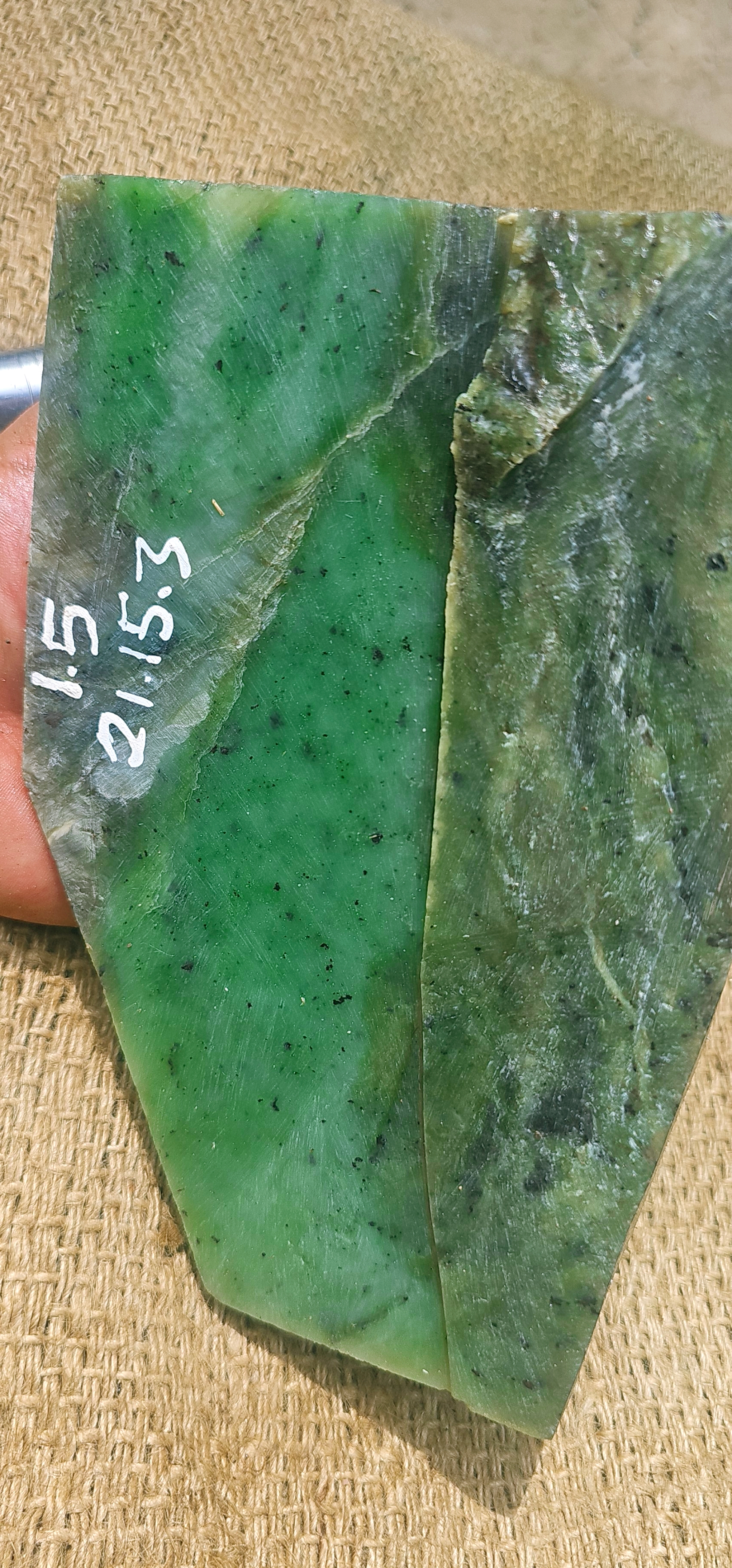 Natural Green Jade Rough Stone – Bright Green with Natural Layered Pattern, 1.5 KG