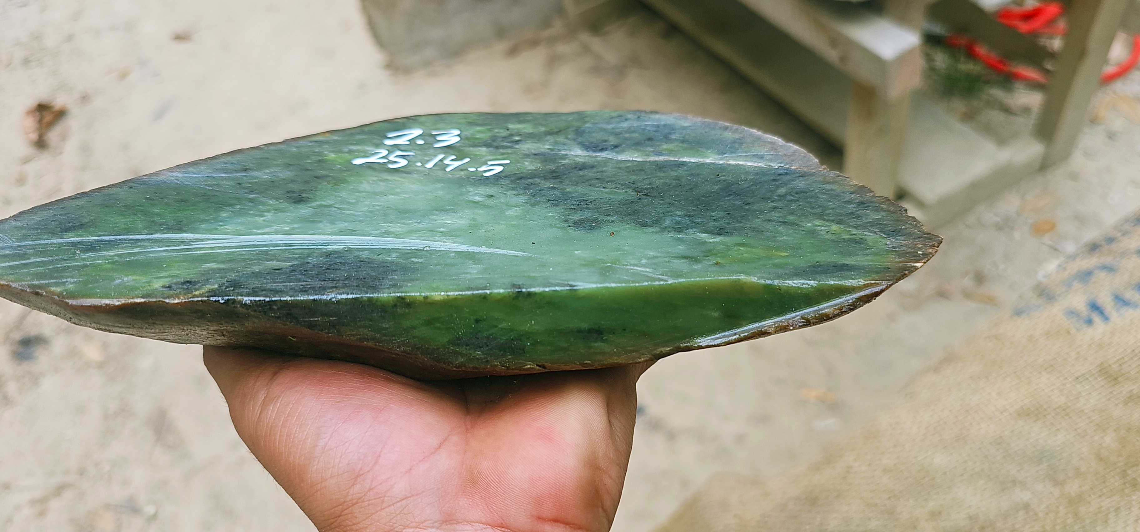 Translucent Green Jade Rough Stone – Bright Lime-Green Glow Under Light, 2.3 KG