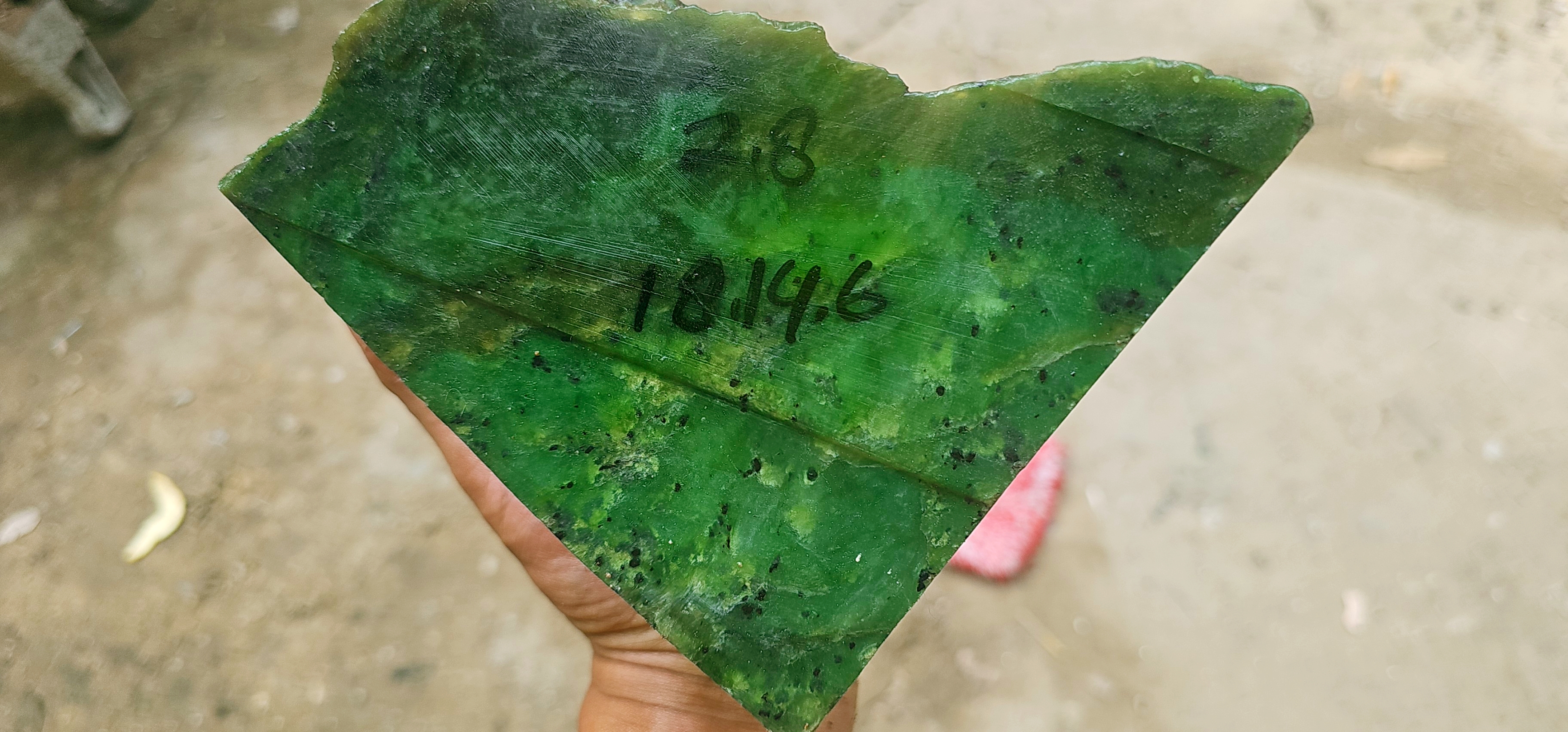 Natural Green Jade Rough Stone – Bright Emerald-Green Section with Dark Green Matrix, 2.8 KG