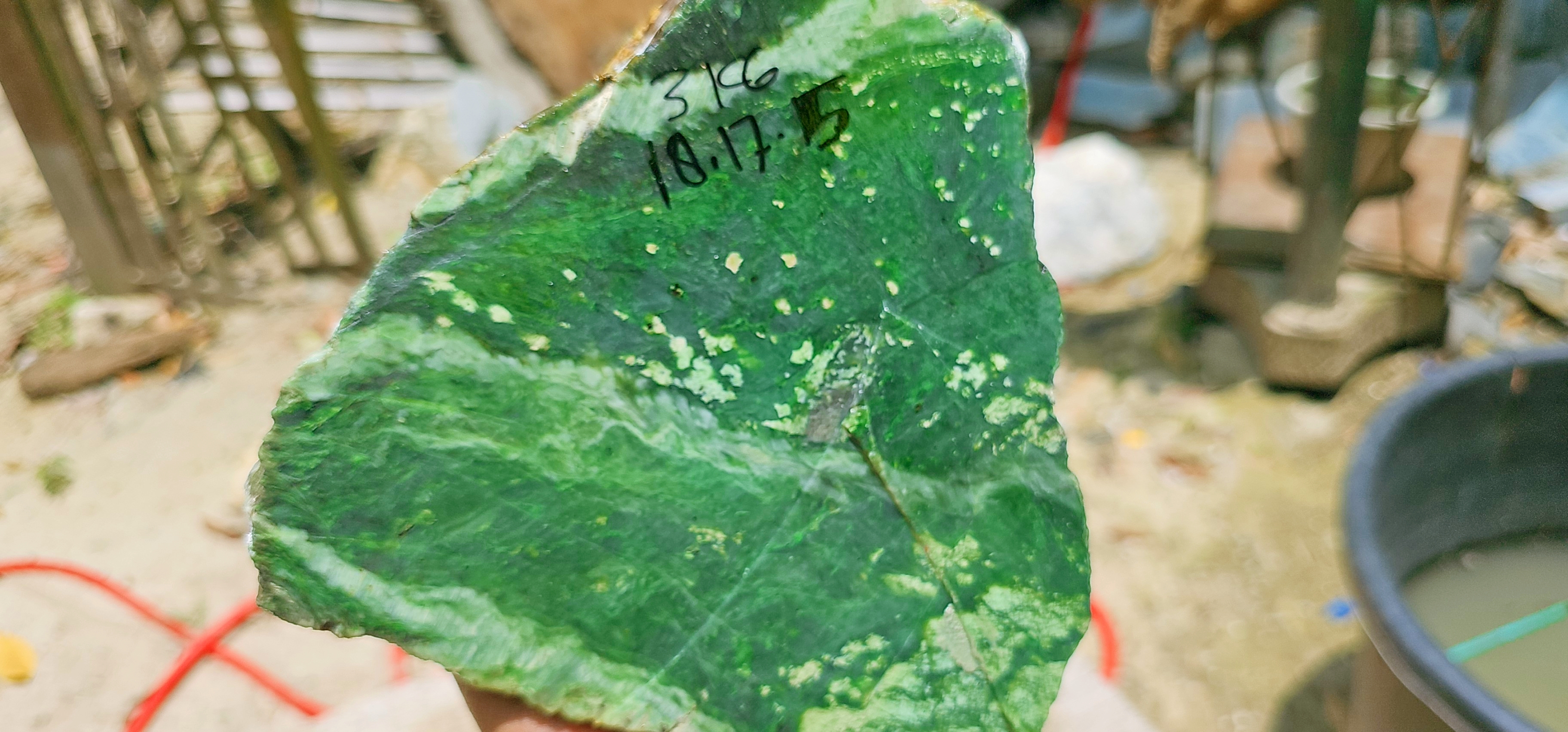 Aceh Natural Nephrite Jade – Rich Emerald Green with Pale Green Veining and Natural Mineral Inclusions – 3 KG