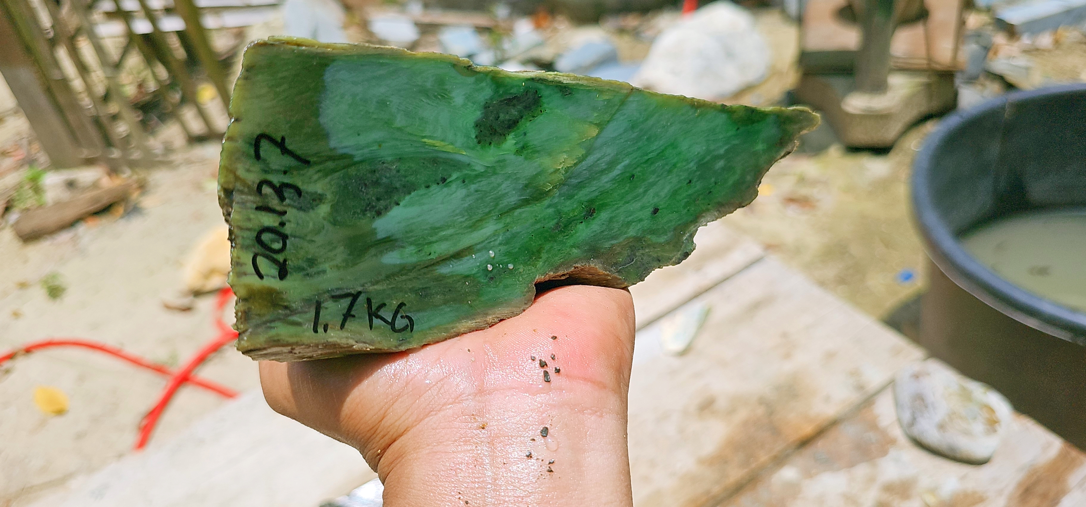 Aceh Natural Nephrite Jade – Translucent Medium Green with Deep Green Mineral Patches and Fibrous Texture – 1.7 KG