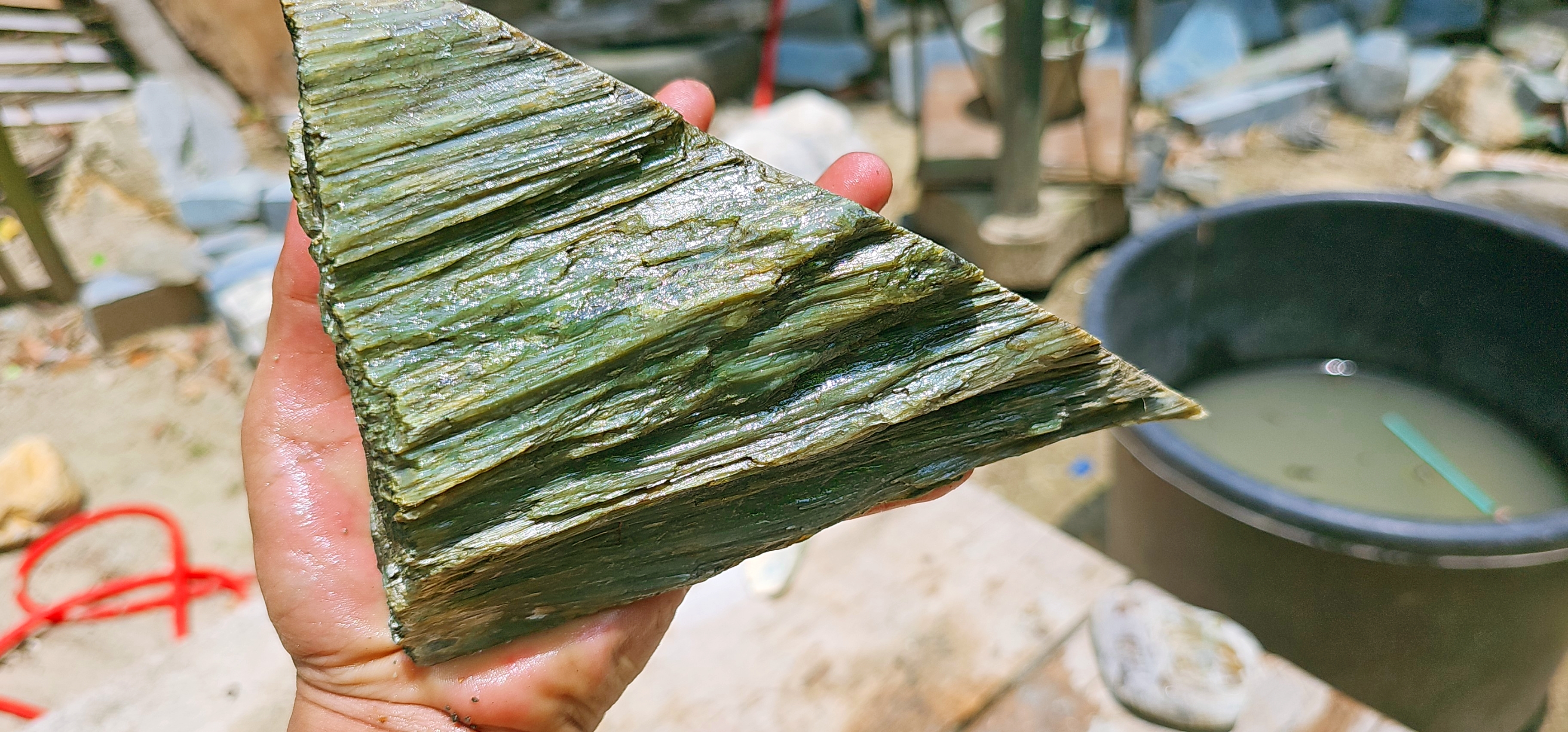 Aceh Natural Nephrite Jade – Translucent Medium Green with Deep Green Mineral Patches and Fibrous Texture – 1.7 KG