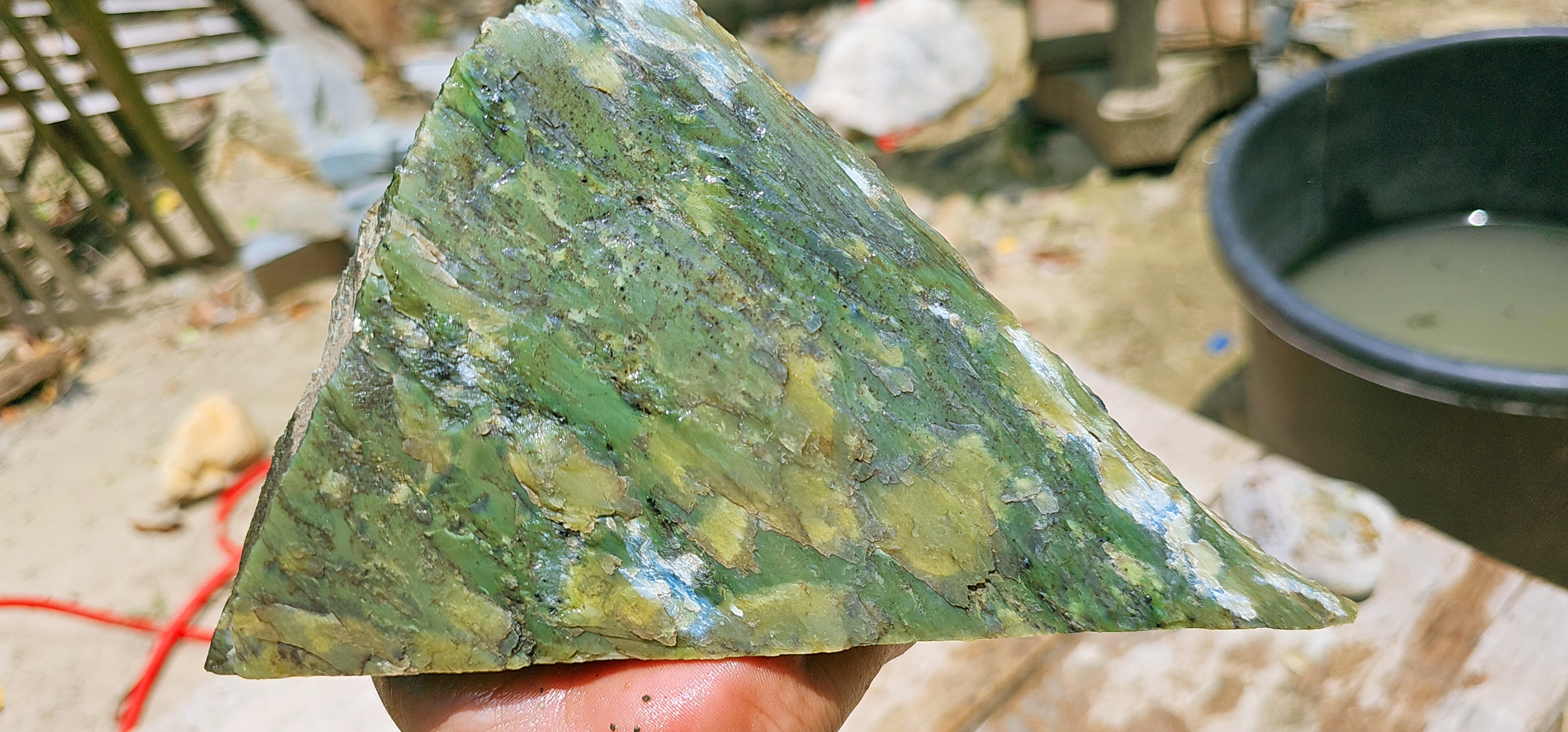 Aceh Natural Nephrite Jade – Translucent Medium Green with Deep Green Mineral Patches and Fibrous Texture – 1.7 KG