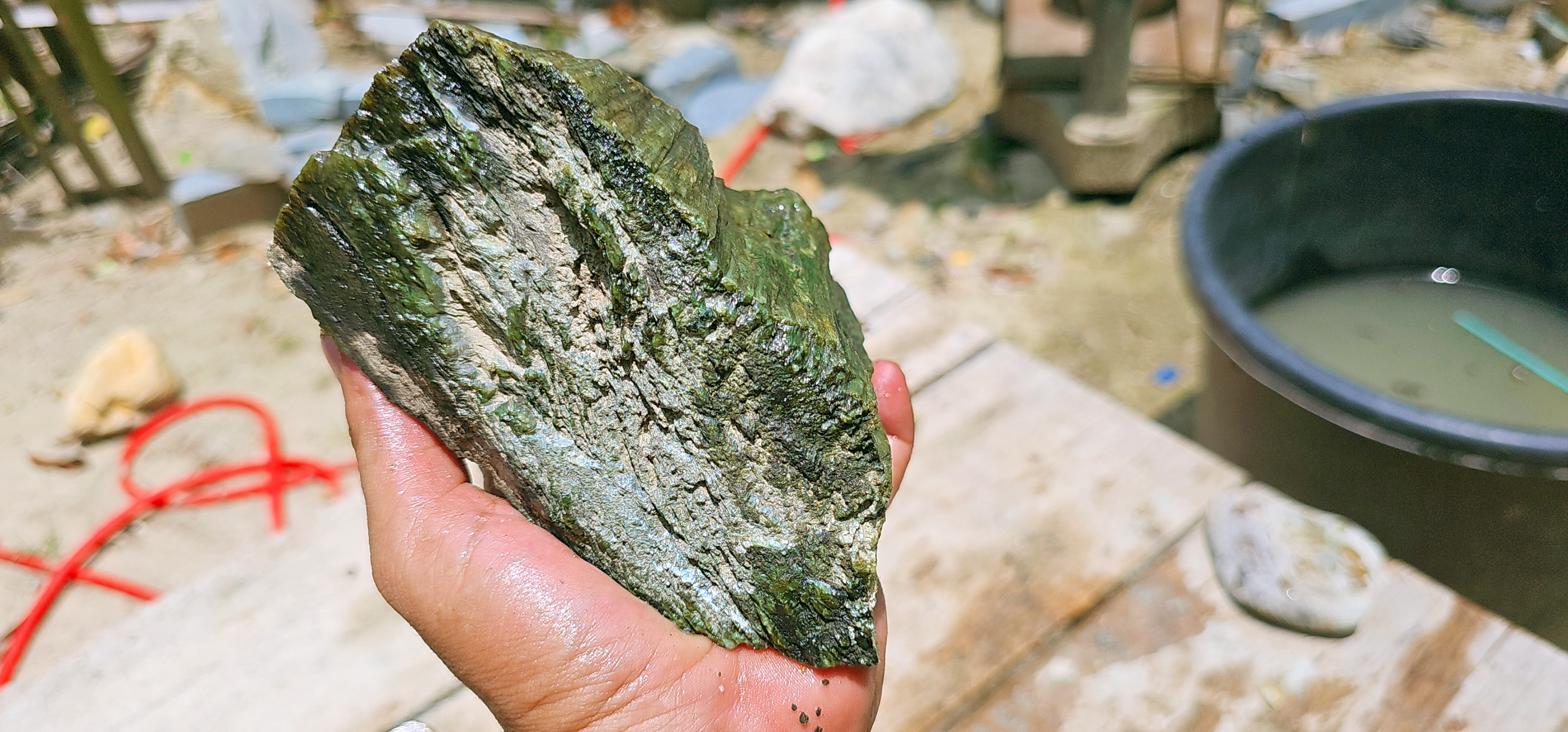 Aceh Natural Nephrite Jade – Translucent Medium Green with Deep Green Mineral Patches and Fibrous Texture – 1.7 KG