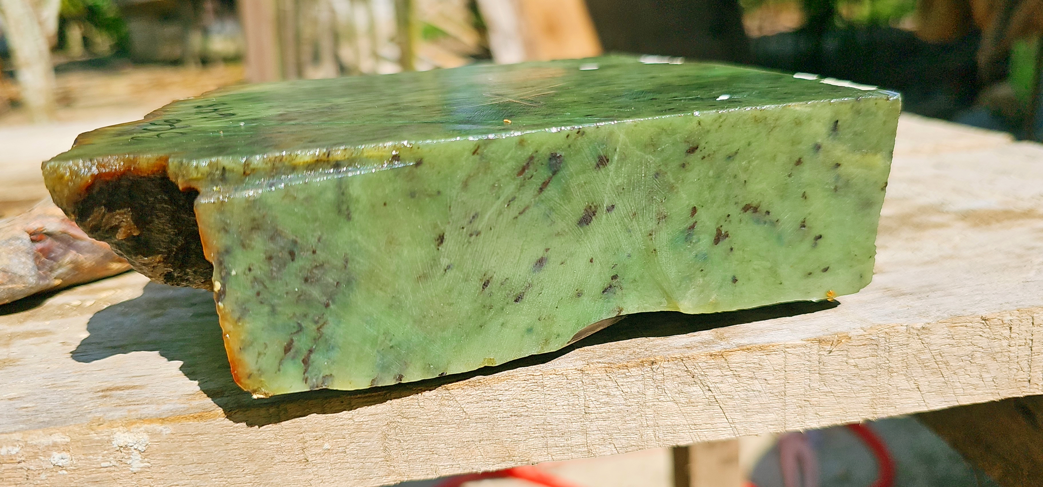 Aceh Natural Nephrite Jade – Light Celadon Green with Deep Green Mottling and Fine Dark Mineral Inclusions – 3 KG