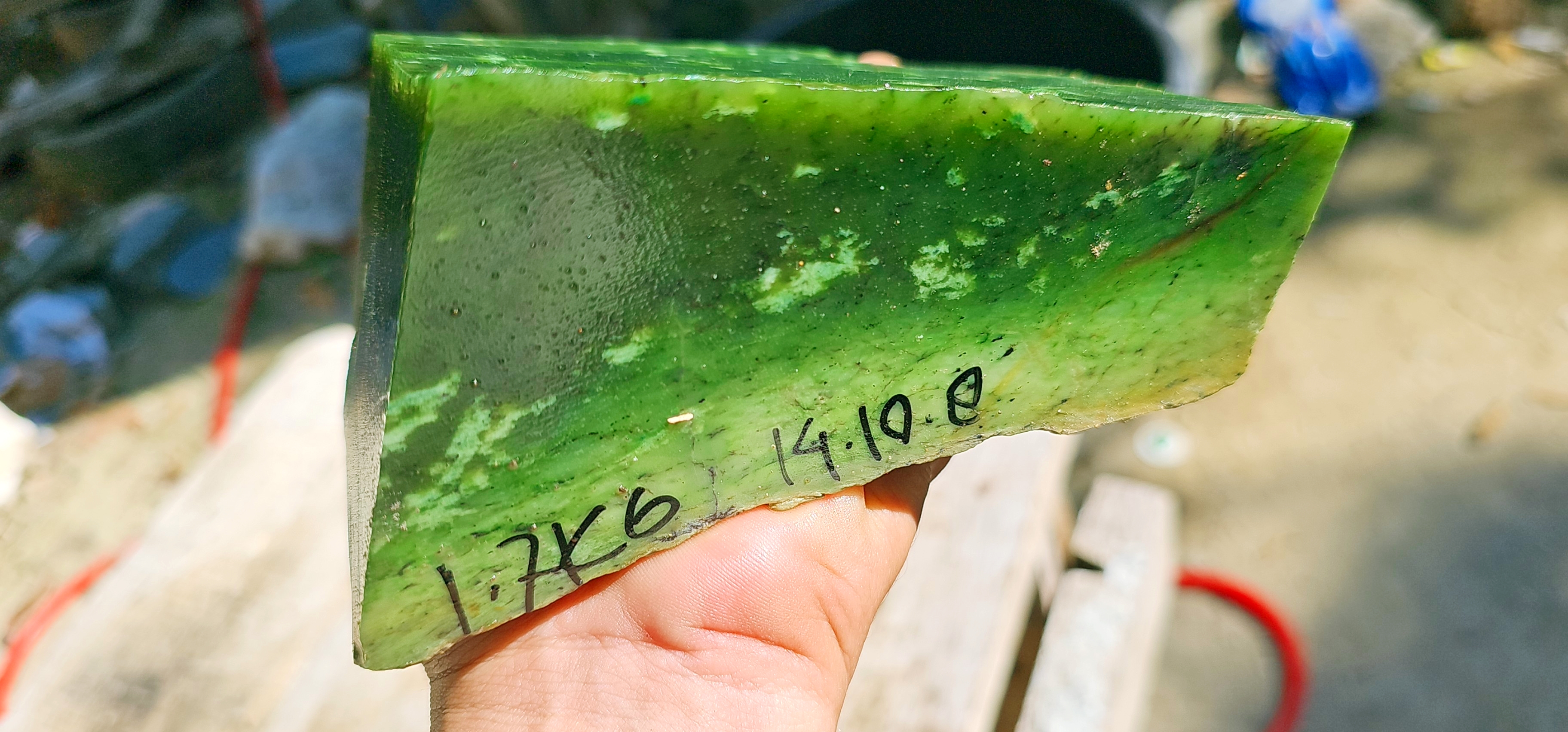 Aceh Natural Nephrite Jade – Vibrant Apple Green with Deep Green Zoning and Natural Mineral Inclusions – 1.7 KG