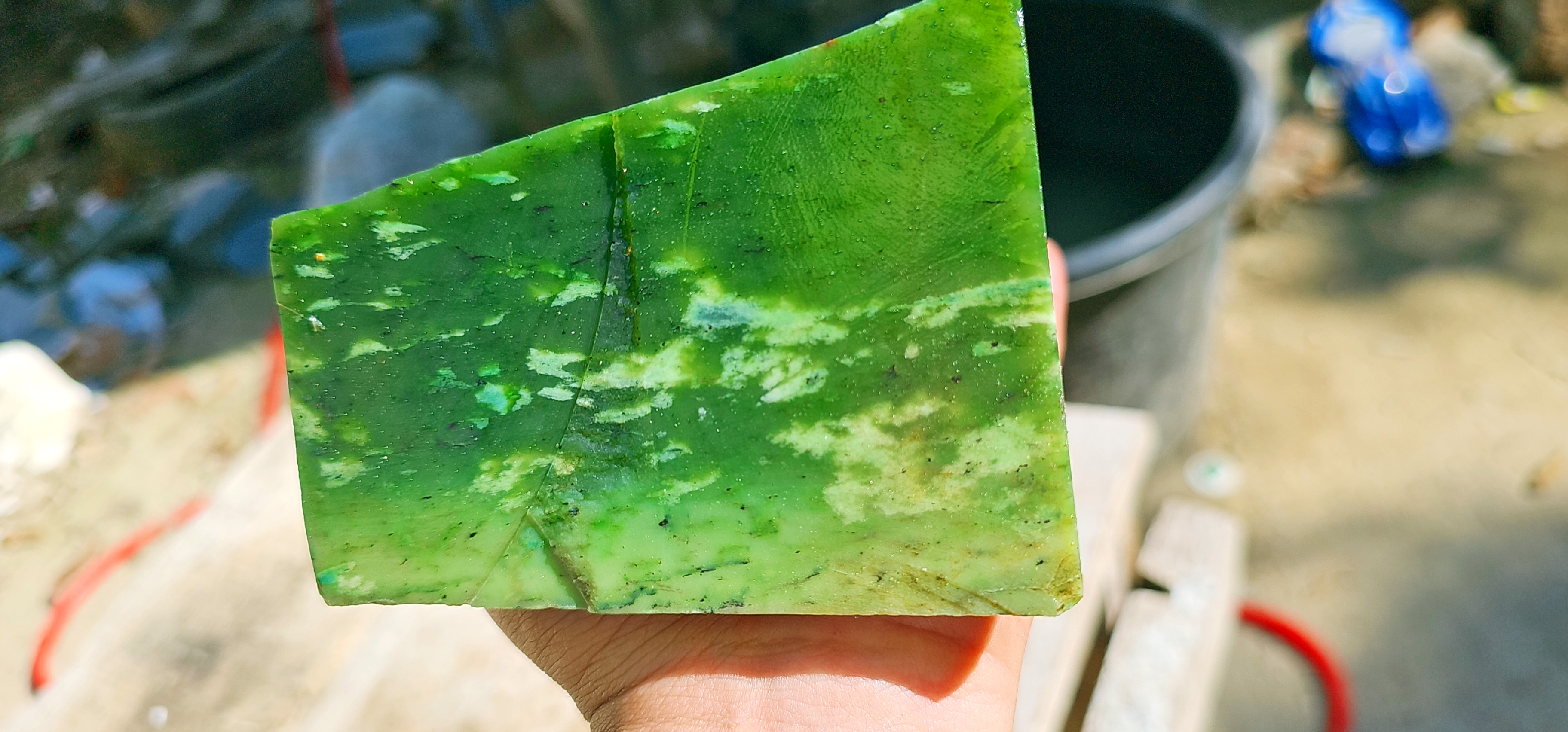 Aceh Natural Nephrite Jade – Vibrant Apple Green with Deep Green Zoning and Natural Mineral Inclusions – 1.7 KG
