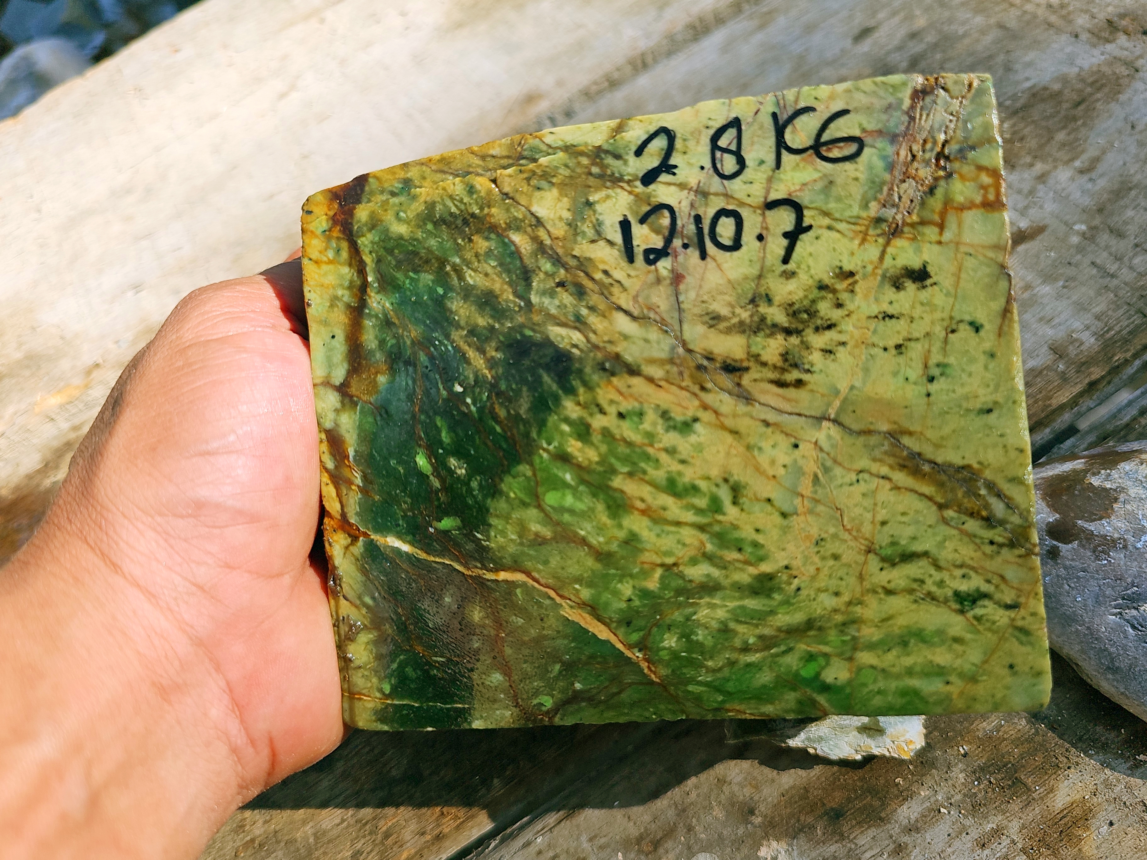 Aceh Natural Nephrite Jade – Olive Green & Deep Forest Green with Golden-Brown Matrix Veining – 2.8 KG