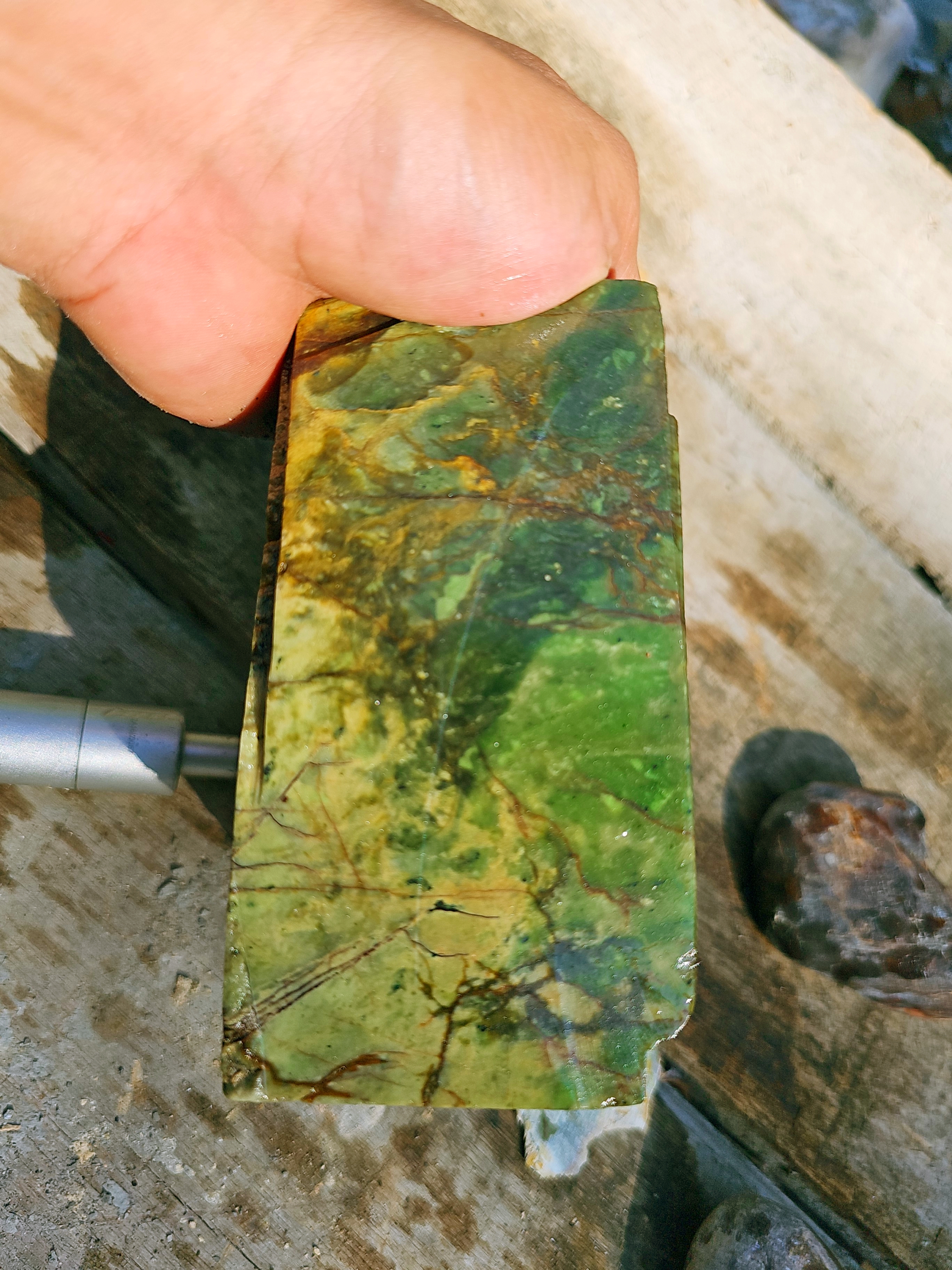 Aceh Natural Nephrite Jade – Olive Green & Deep Forest Green with Golden-Brown Matrix Veining – 2.8 KG