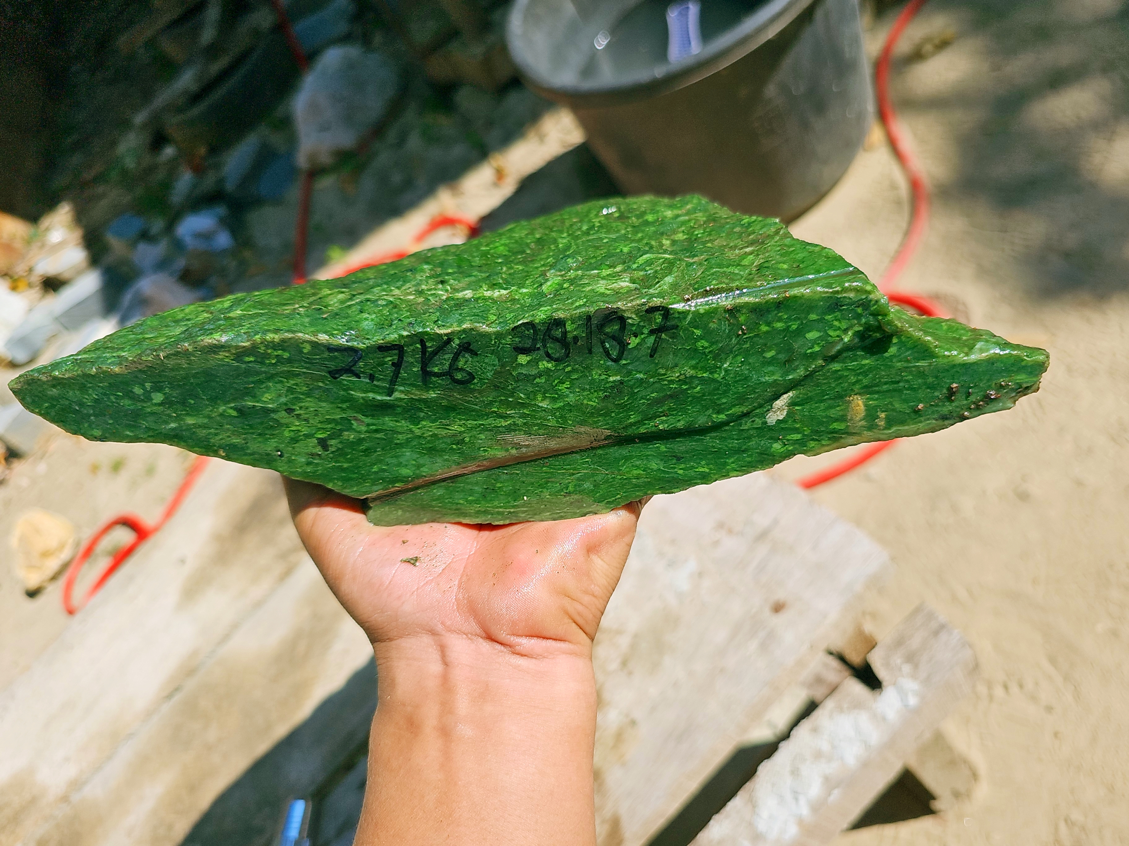 Green Nephrite Jade Rough Stone 2.7 KG