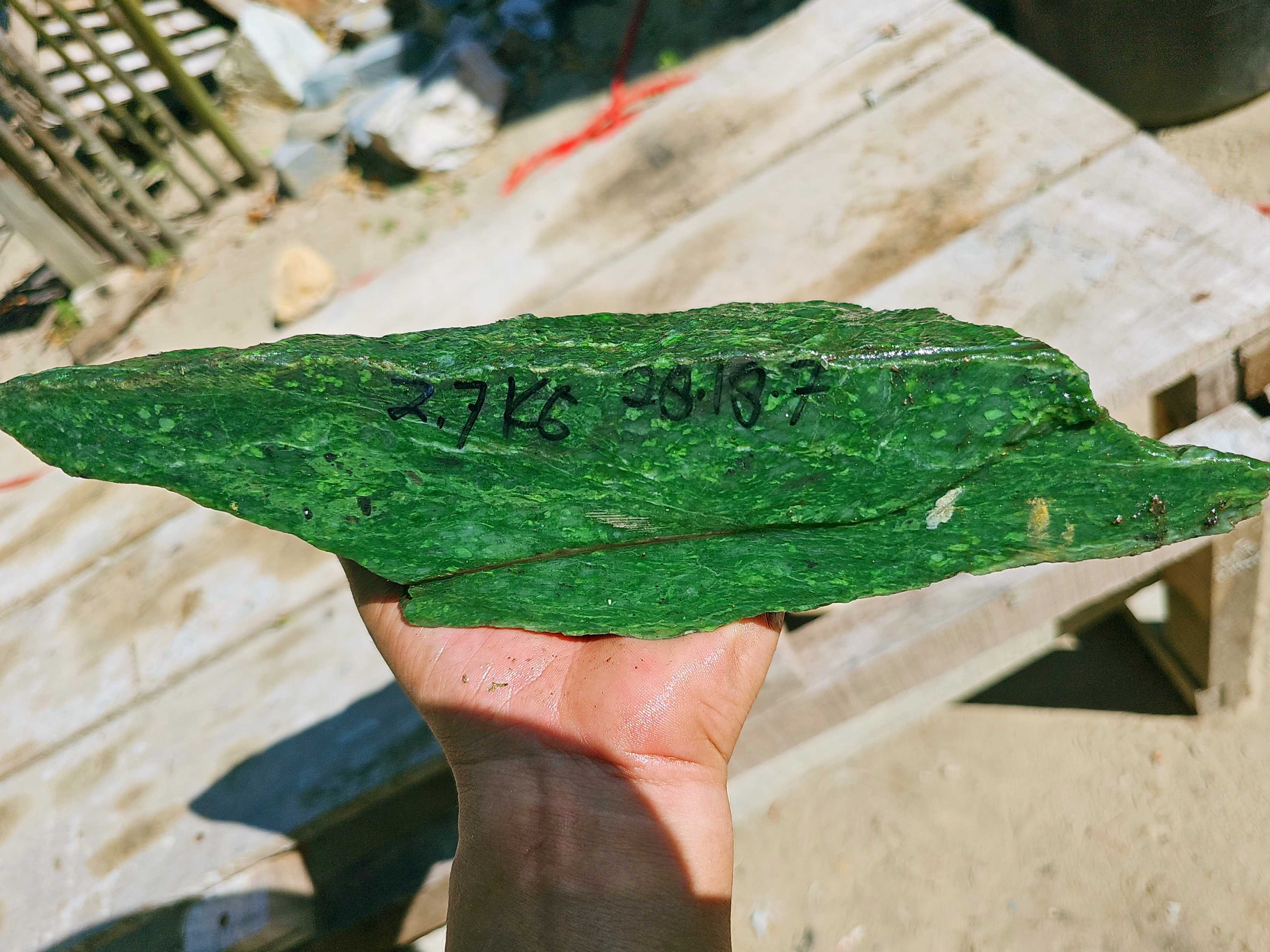 Green Nephrite Jade Rough Stone 2.7 KG