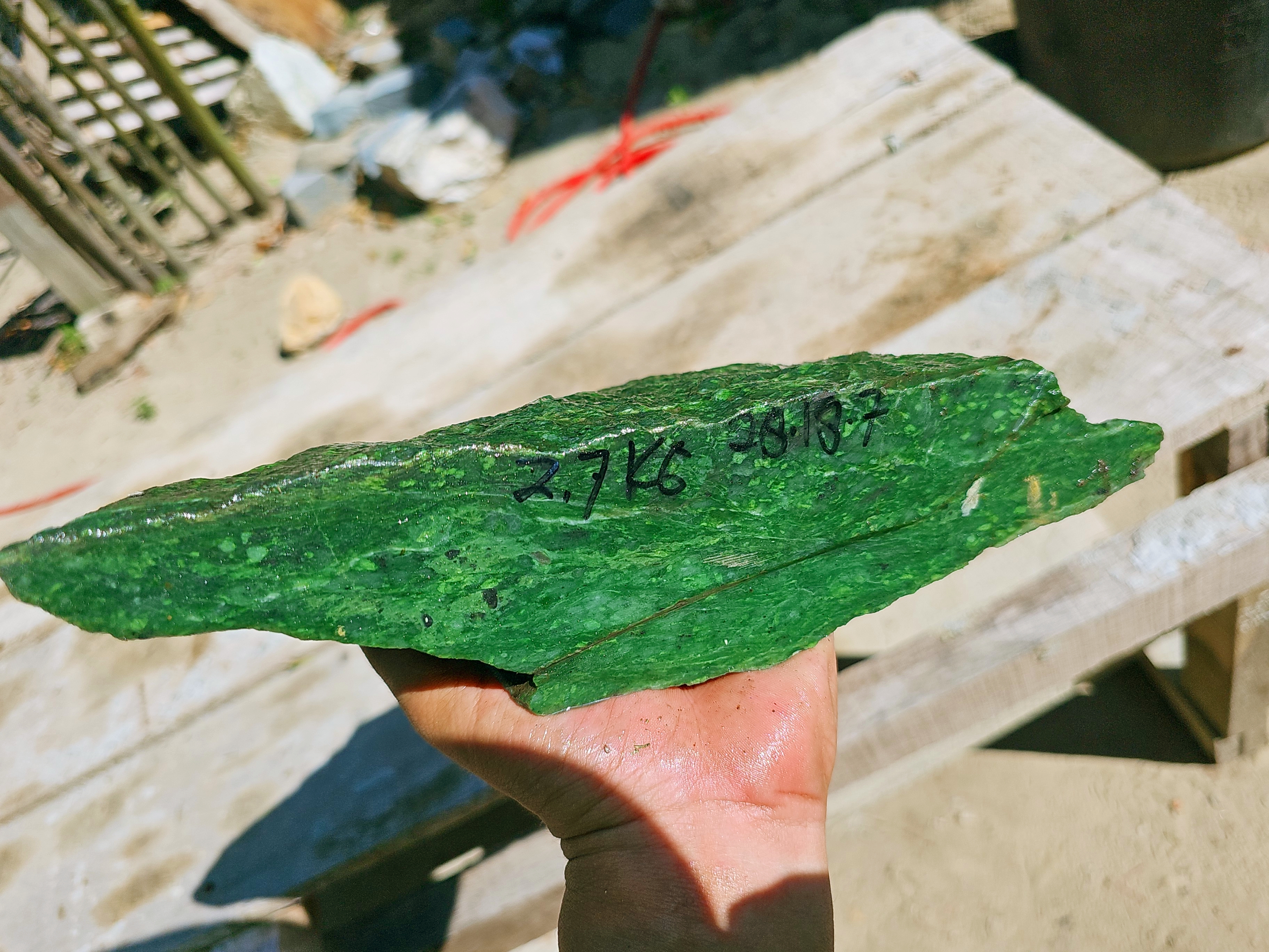 Green Nephrite Jade Rough Stone 2.7 KG
