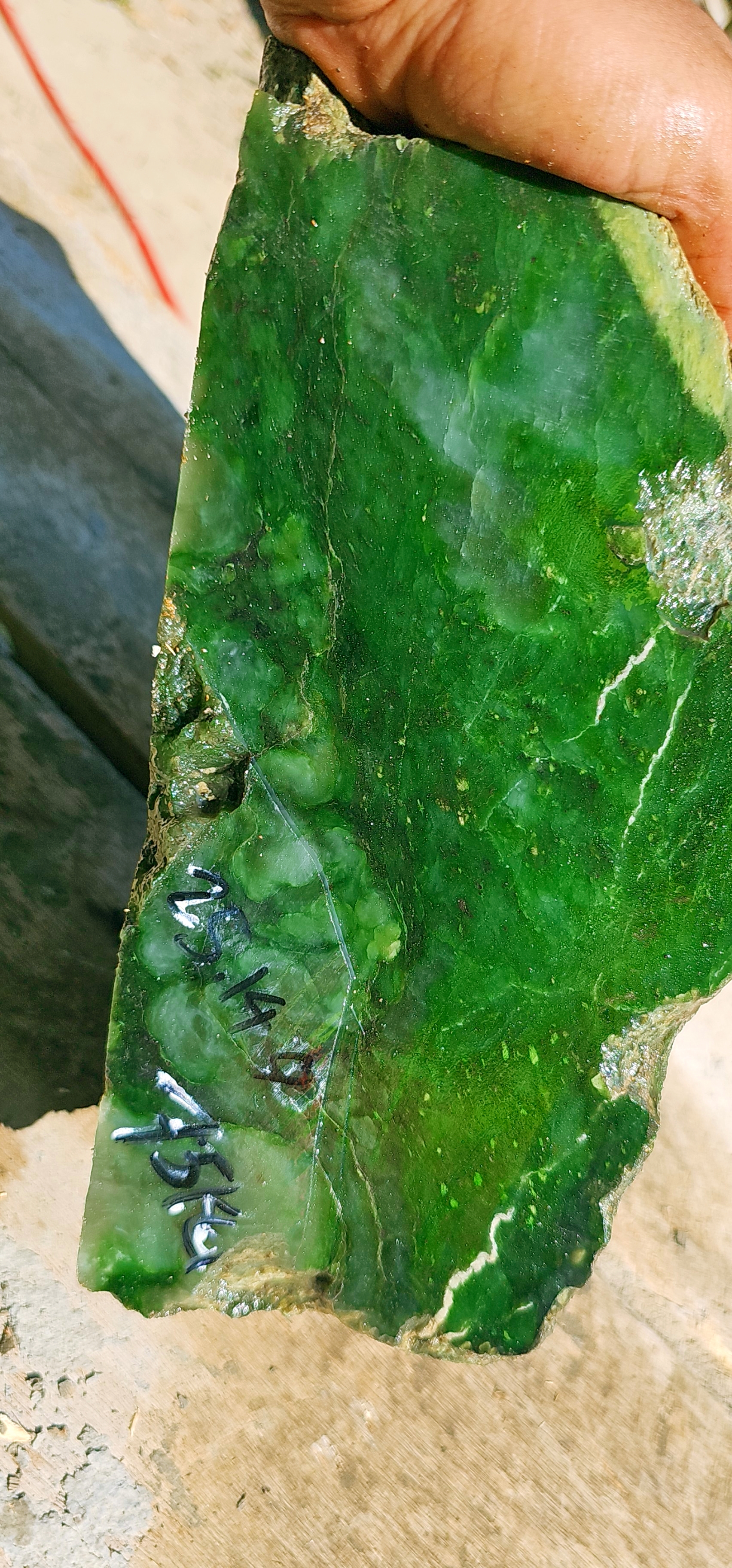 Aceh Natural Emerald Green and Yellow Nephrite Jade Slab – 7.5 KG