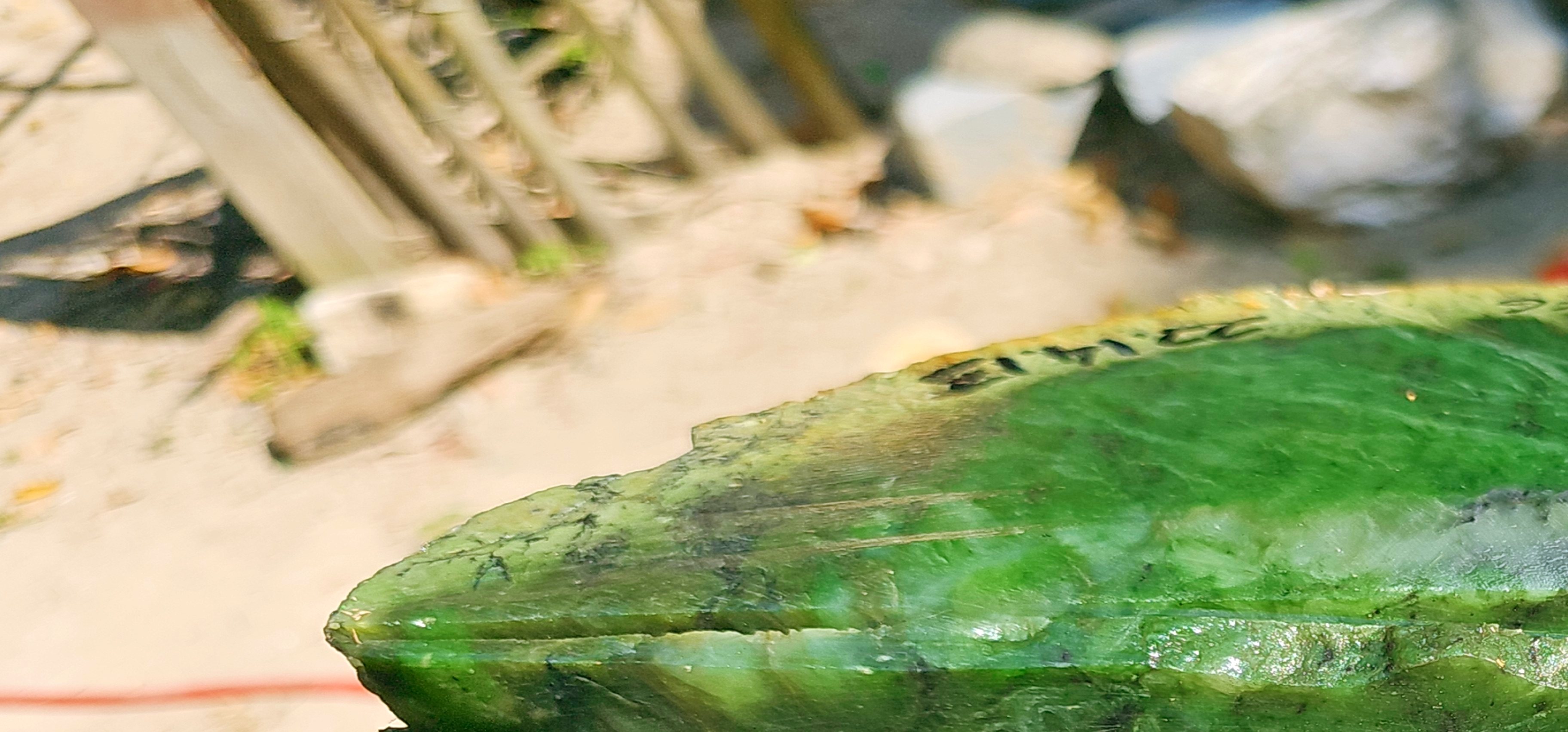 Aceh Natural Vibrant Apple Green Nephrite Jade Slab – 5 KG