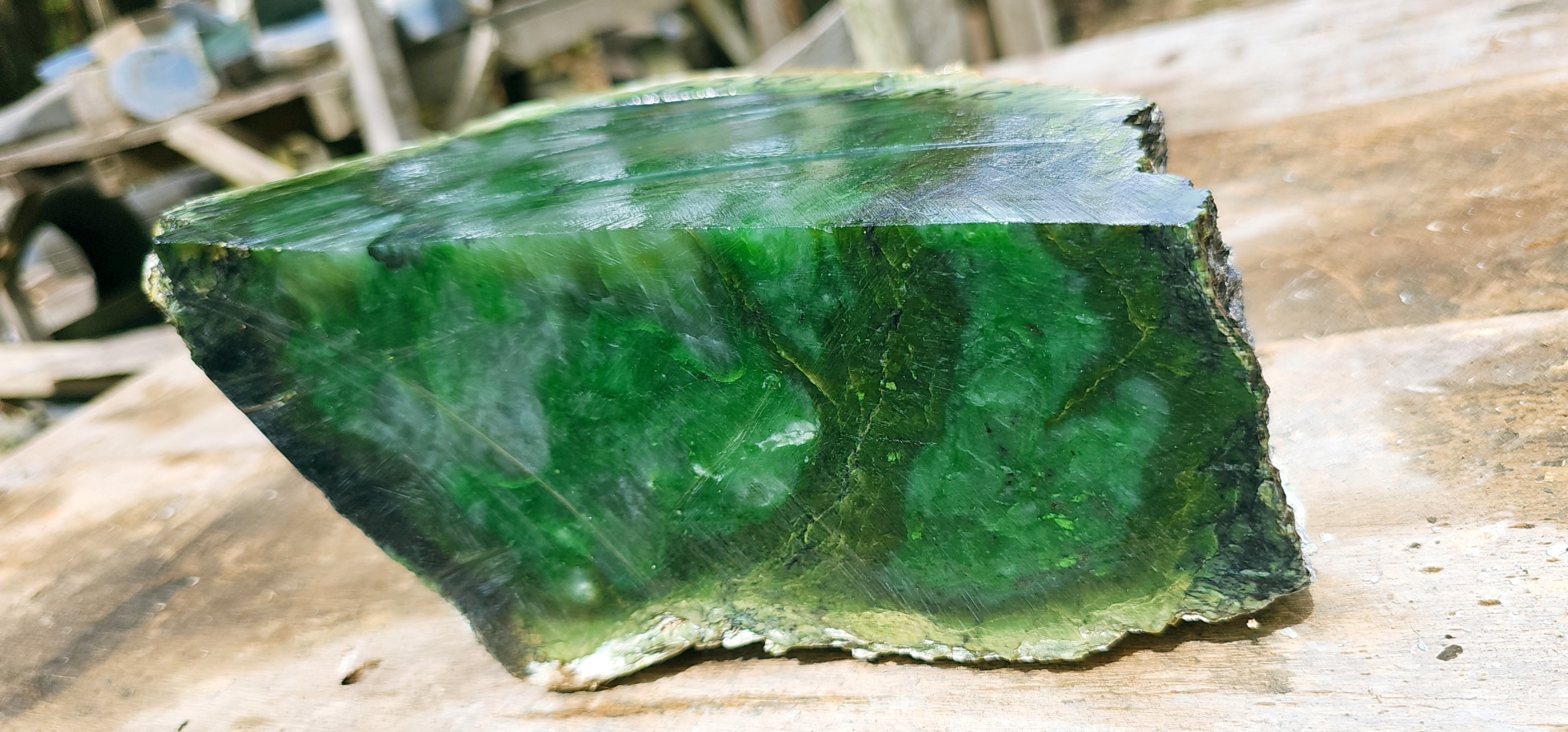Aceh Natural Emerald Green Nephrite Jade Slab – 6.7 KG
