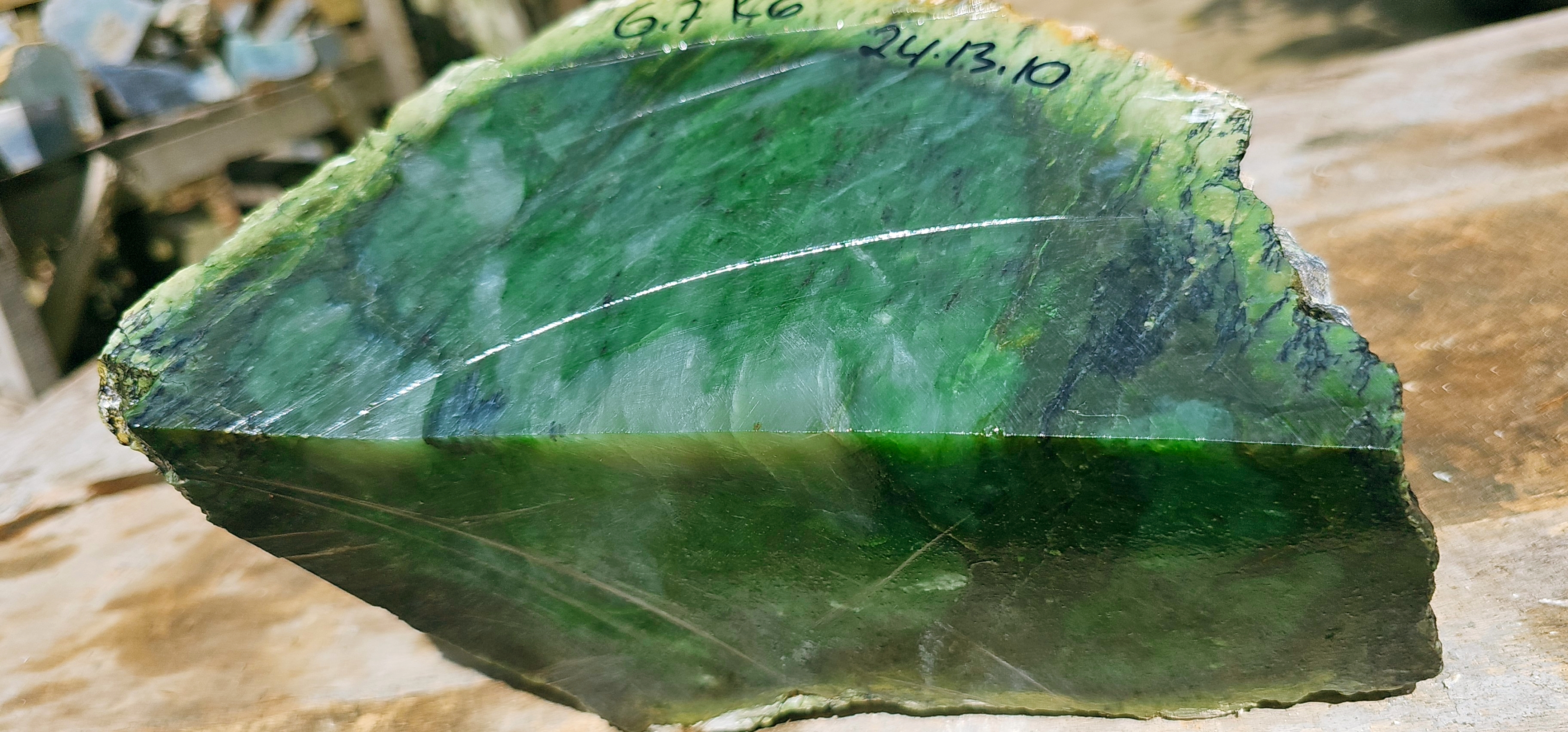 Aceh Natural Emerald Green Nephrite Jade Slab – 6.7 KG