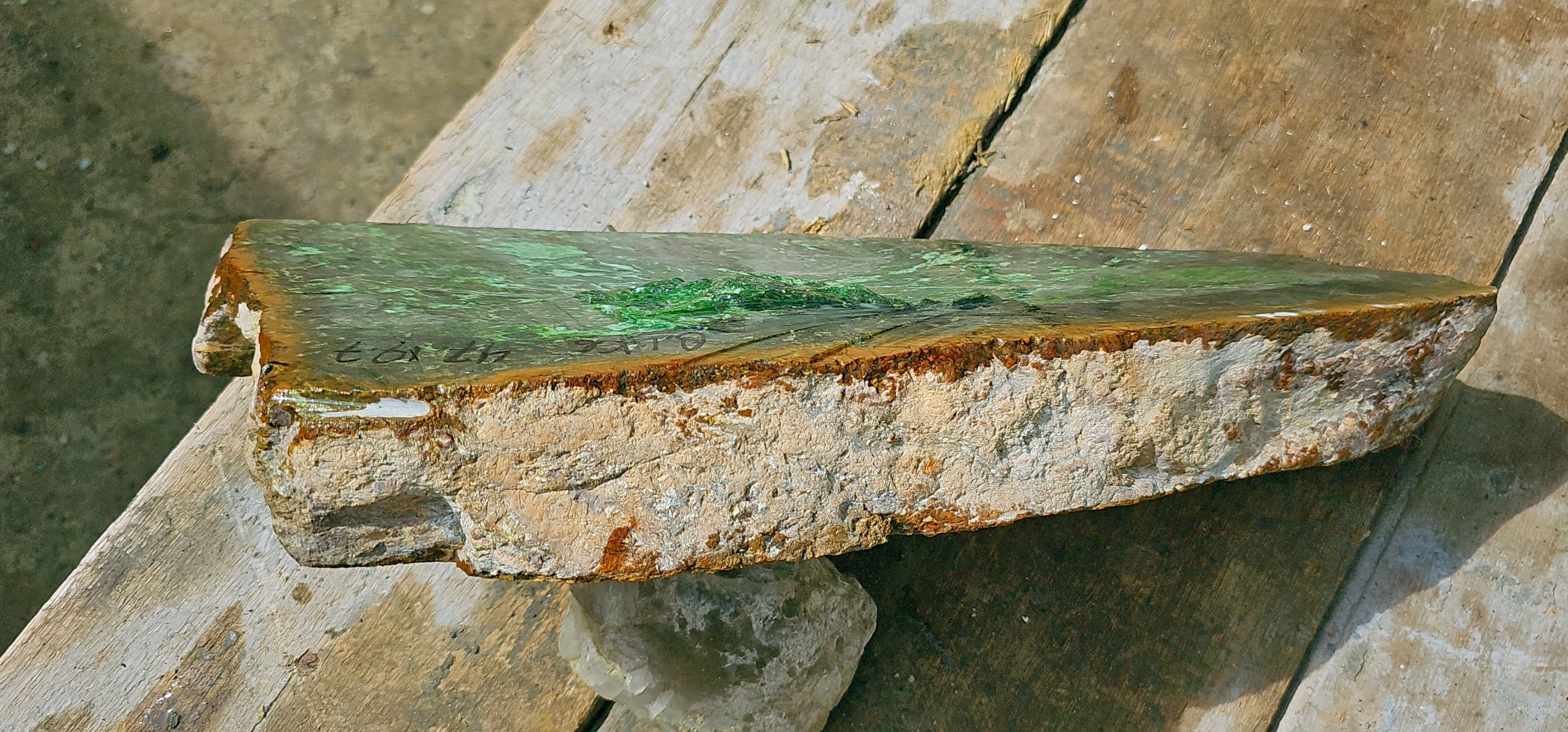 Aceh Natural Vivid Green Nephrite Jade Slab – 8.1 KG