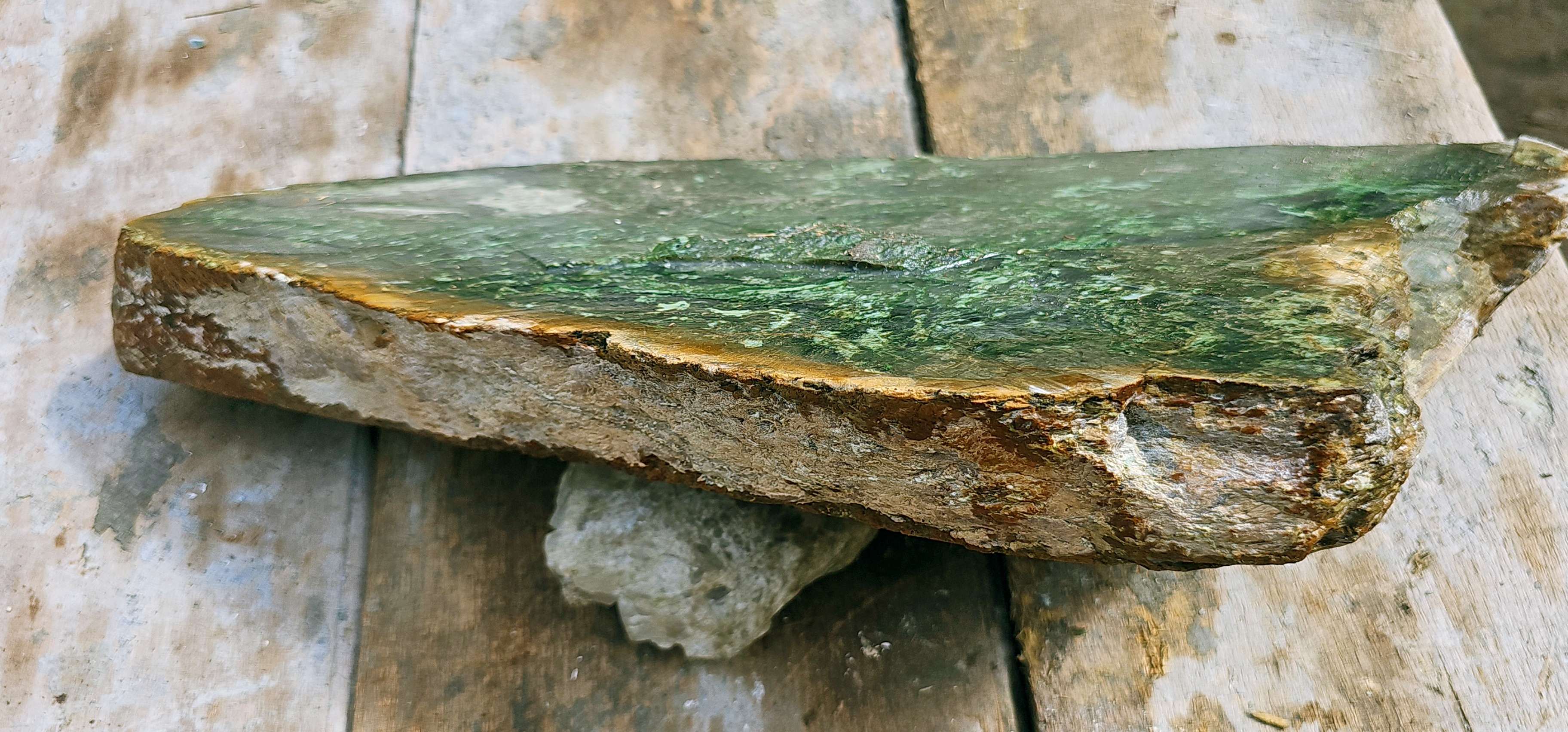 Aceh Natural Vivid Green Nephrite Jade Slab – 8.1 KG